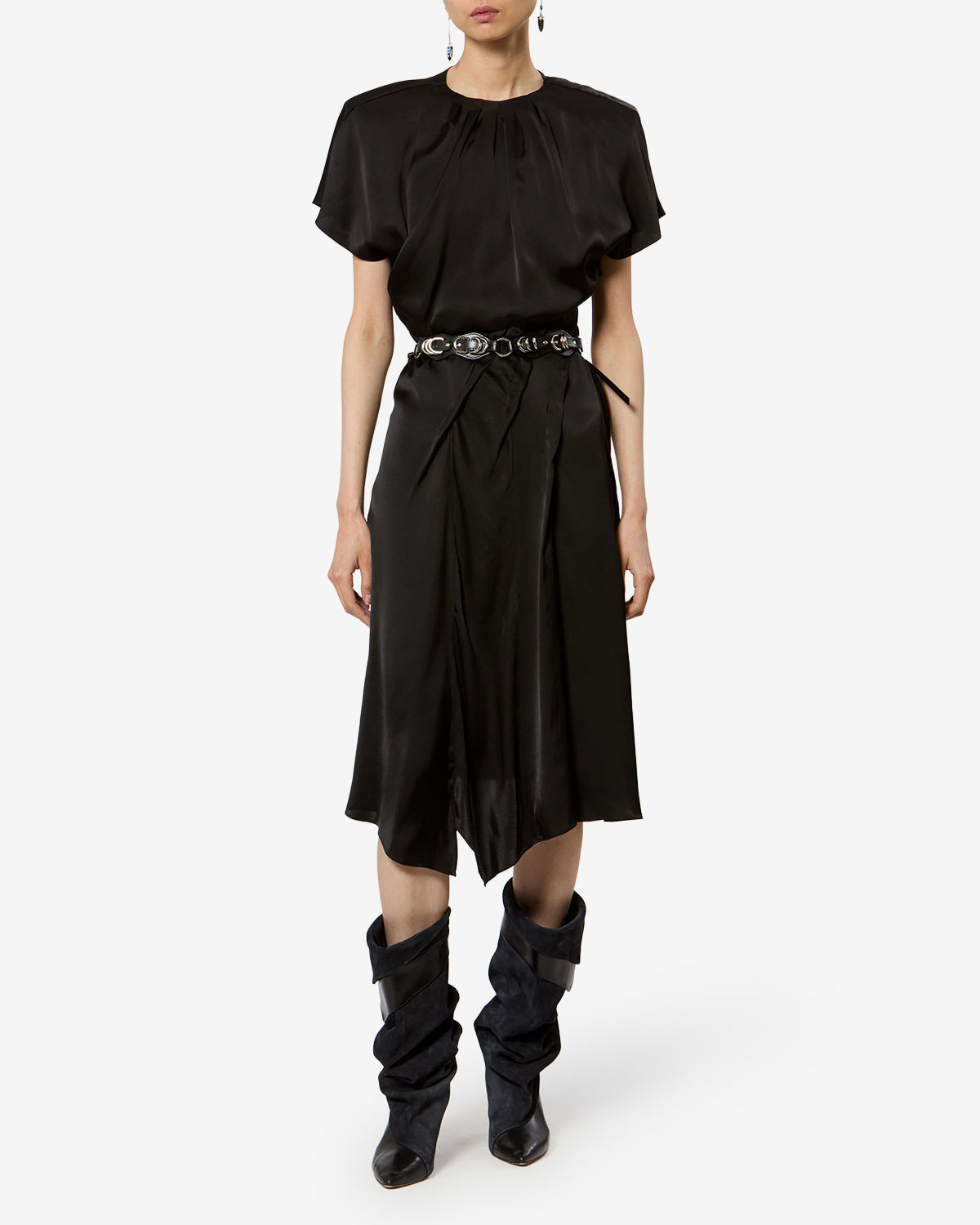 Isabel Marant Namsha RO1191FA robe satin noir