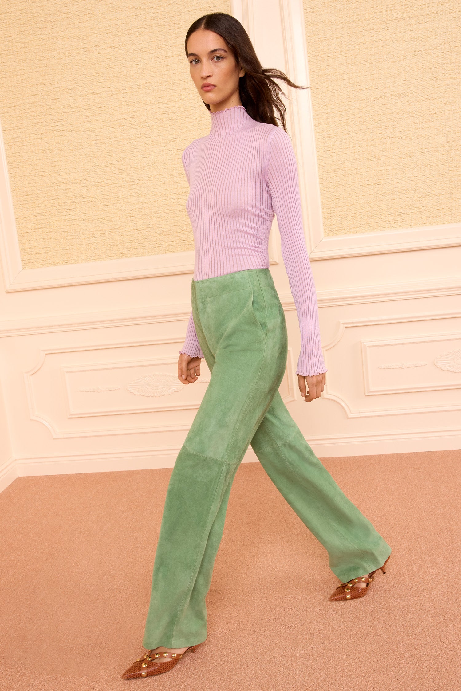 Ulla Johnson Freja pantalon daim vert agneau
