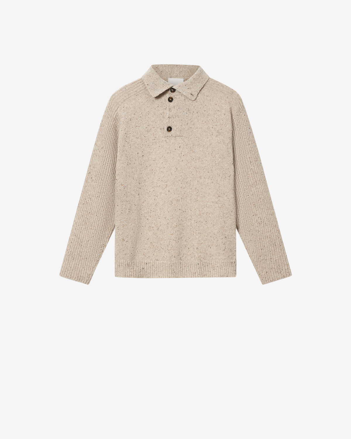 Isabel Marant Ken Pull Laine beige col polo