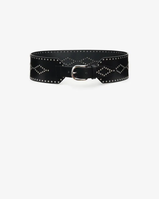 Isabel Marant Lucie CE228BFA ceinture cuir noir 7 cm