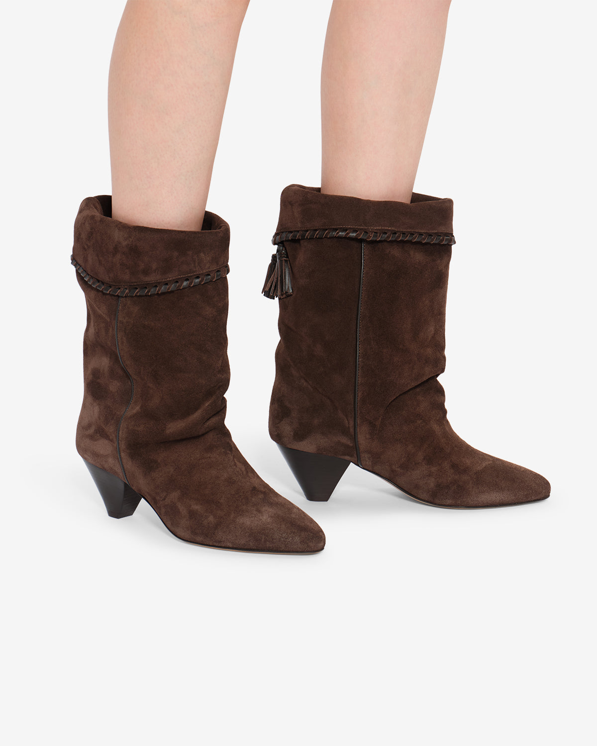 Isabel Marant Dalby bottes cuir chocolat talon 5,5 cm