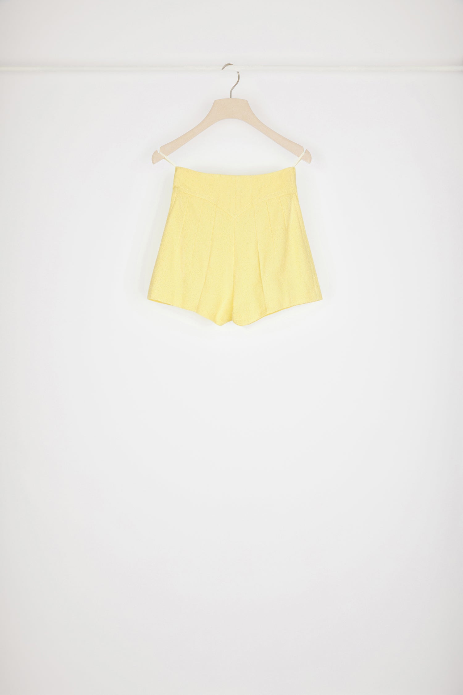Patou P23TR029 short tweed Mimosa coton taille haute