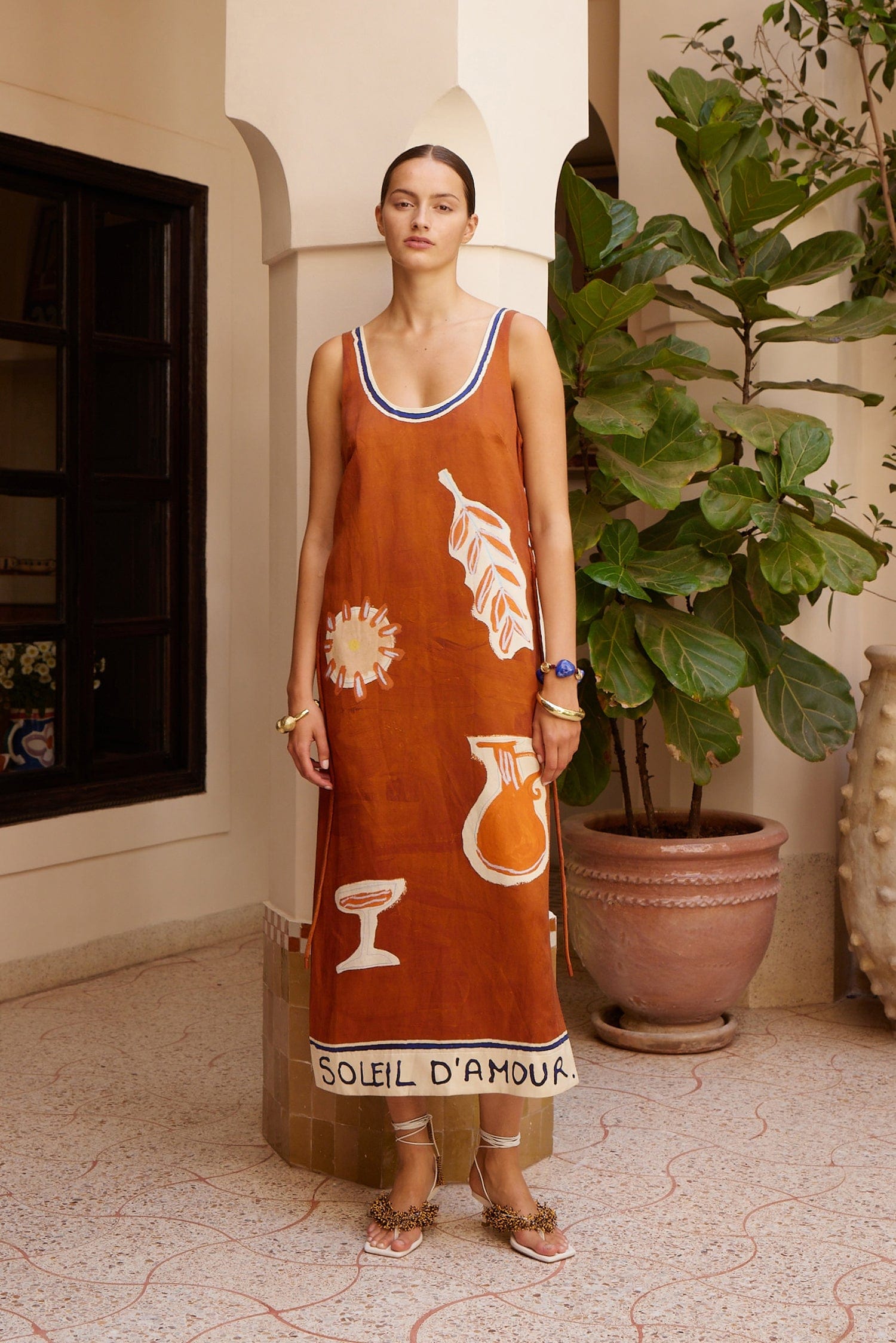 Alemaïs Soleil d'Amour Silk Midi Dress robe soie