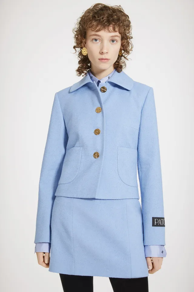 Patou Skirts SK046 mini jupe tweed bleu glace