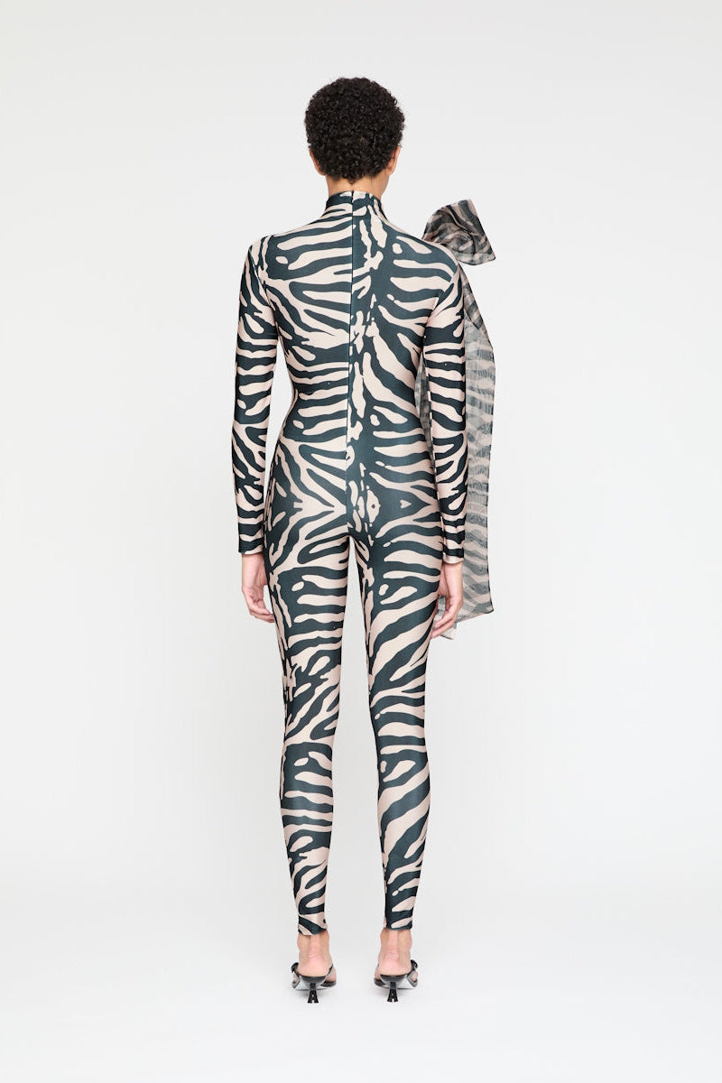 ATU Body Couture Tiger Nude Print Catsuit combinaison S