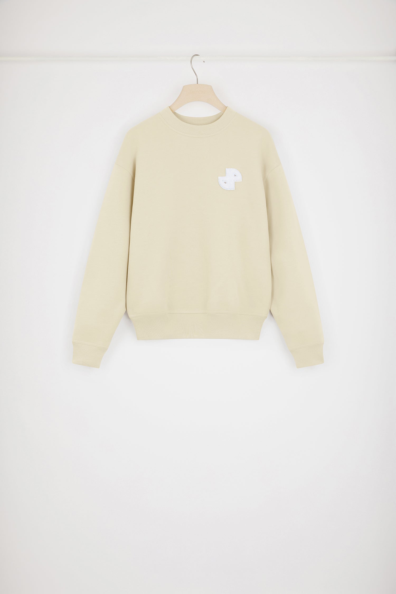 Patou JE115 sweat coton bio beige patch JP