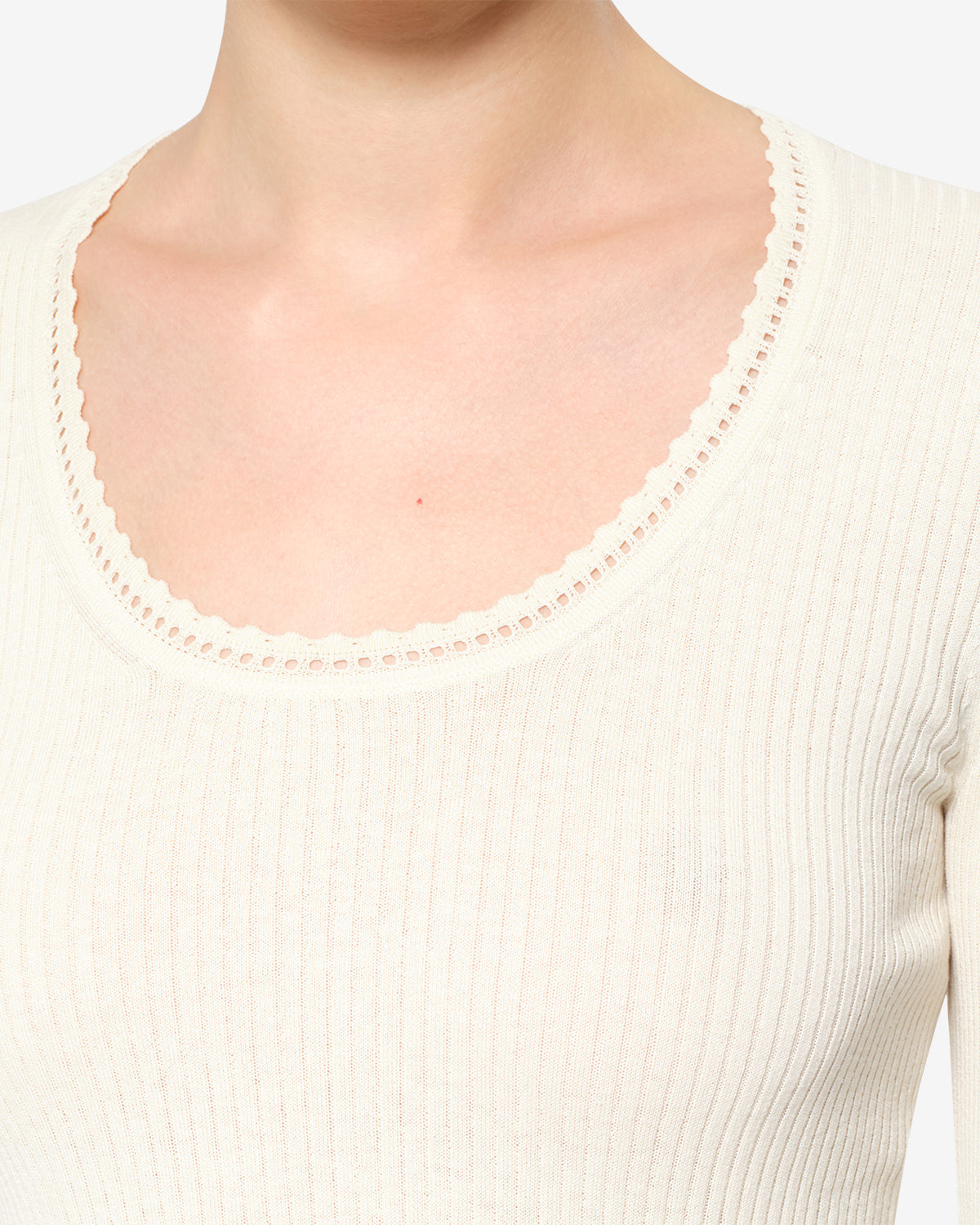 Isabel Marant Selenie pull soie écru col rond ajusté