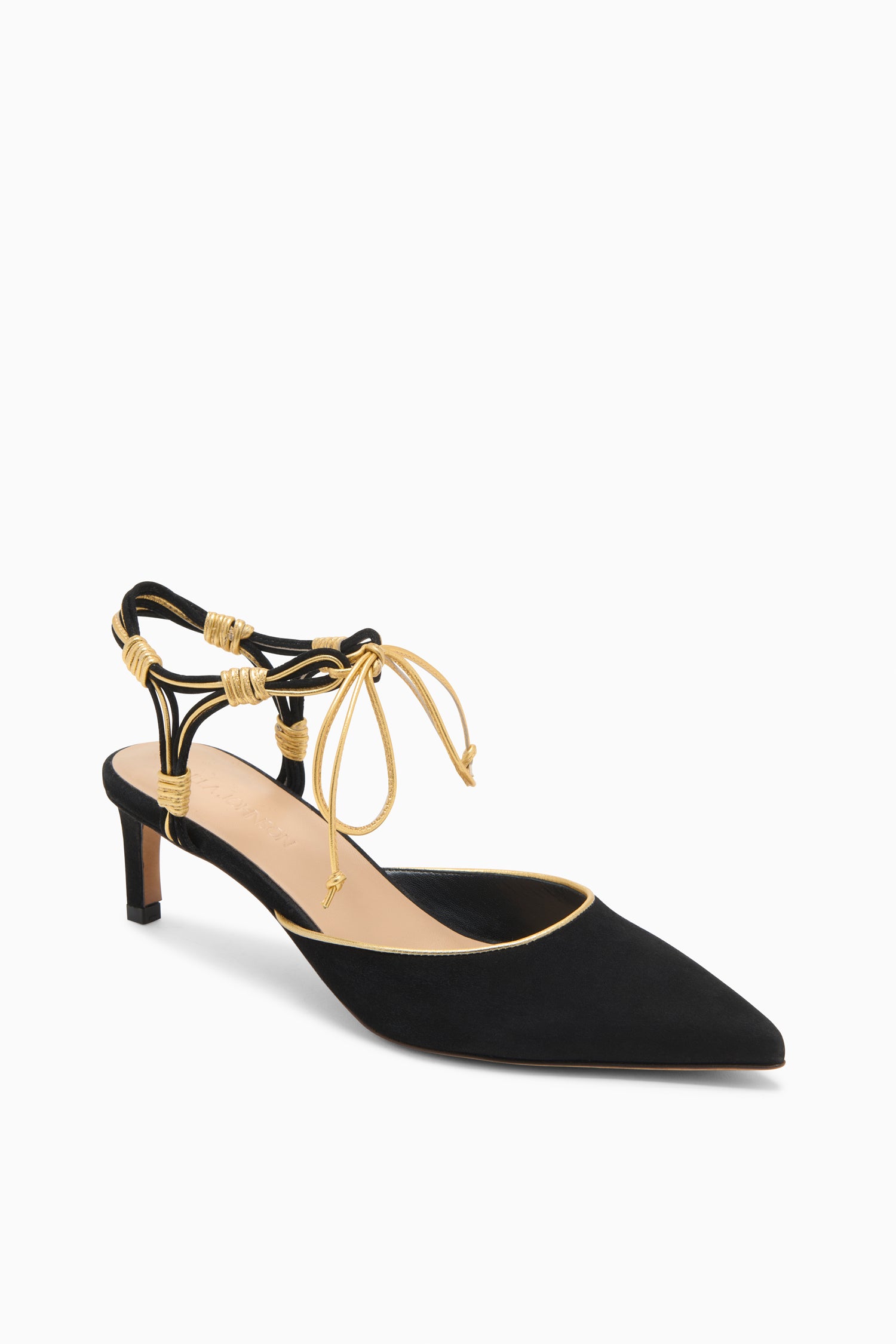 Ulla Johnson Aris escarpins Gold Noir talon 55mm
