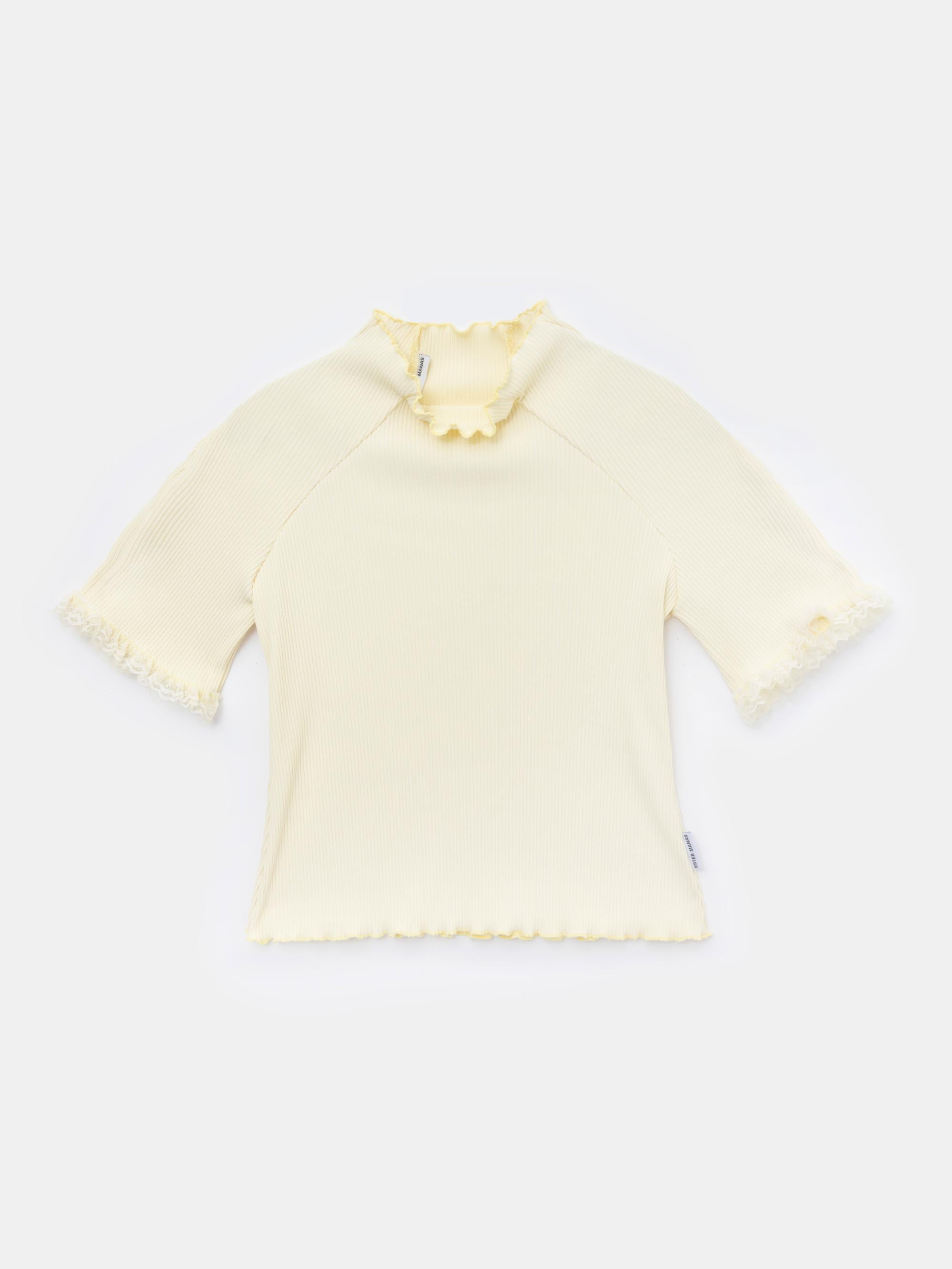 Ester Manas Mimosa Lace Easy Top haut jaune dentelle