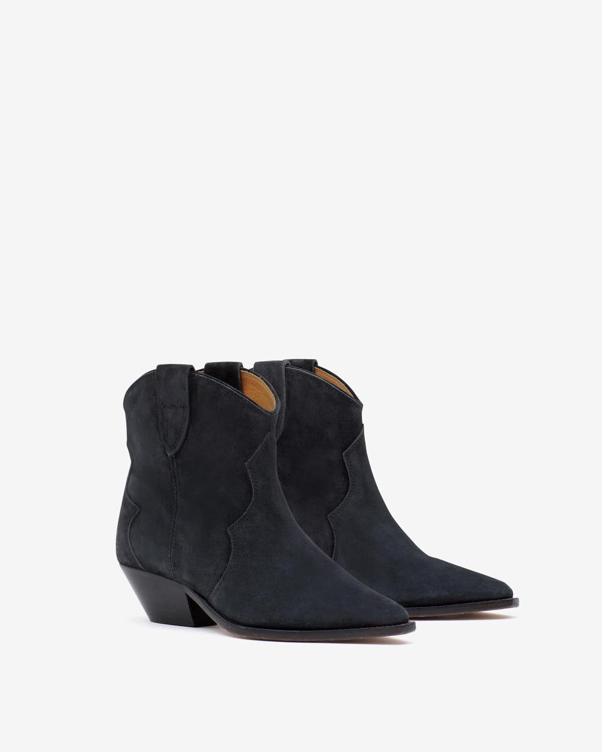Isabel Marant Dewina bottines cuir noir délavé talon 4 cm