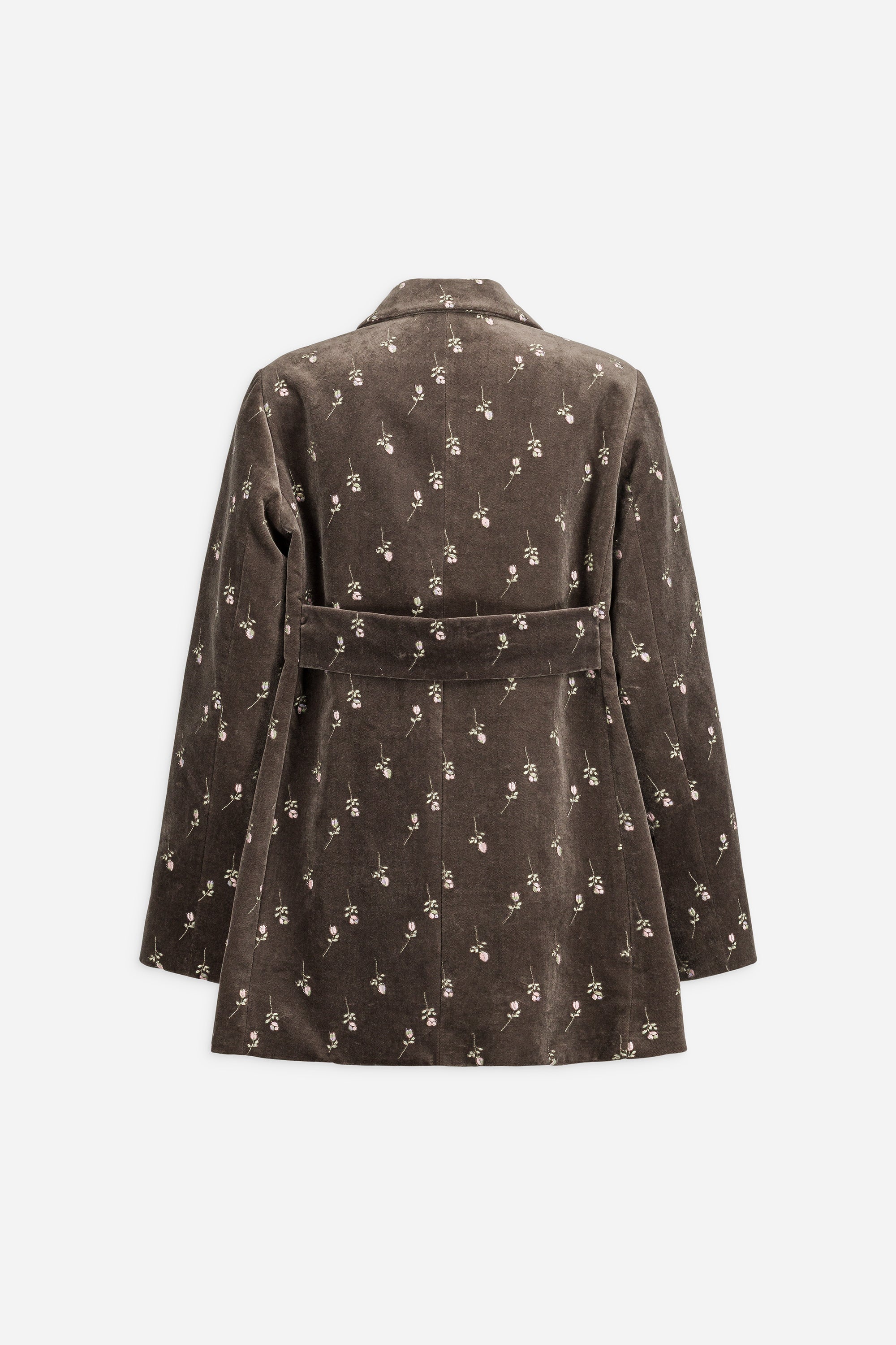 Paul & Joe Papillon veste velours taupe brodée France