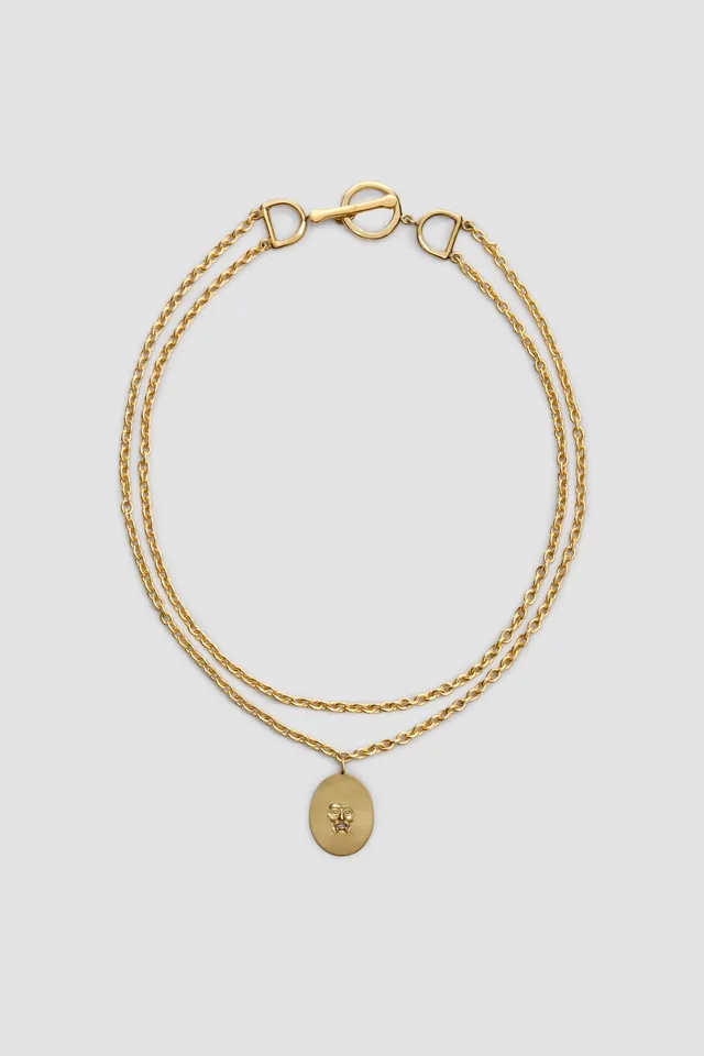 Patou Bocca JW121 collier laiton doré pendentif gold TU