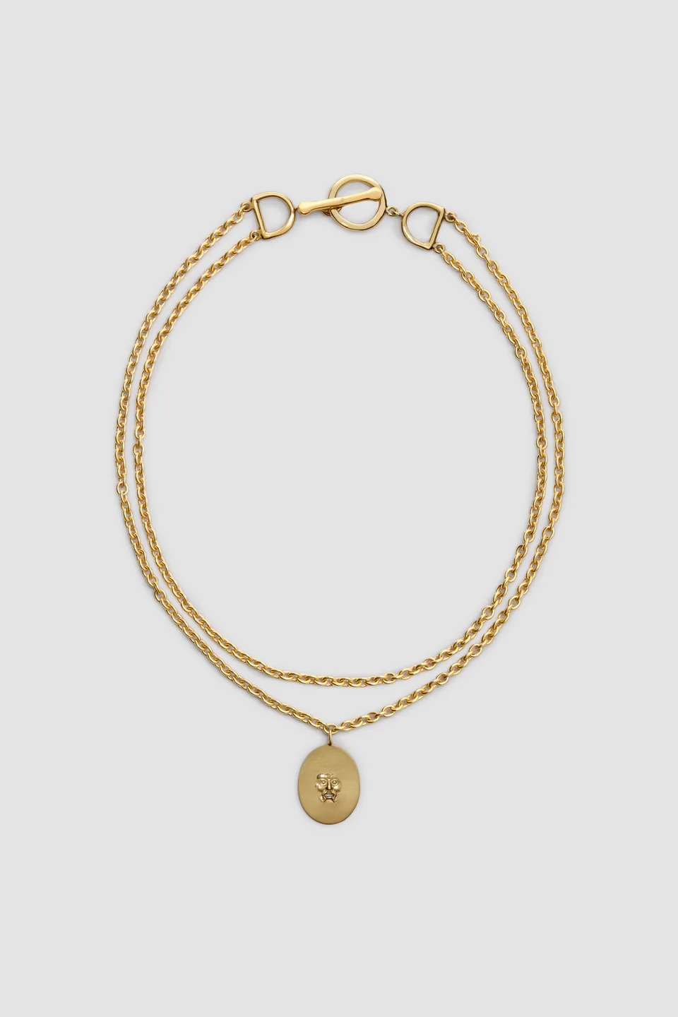 Patou Bocca JW121 collier laiton doré pendentif gold TU