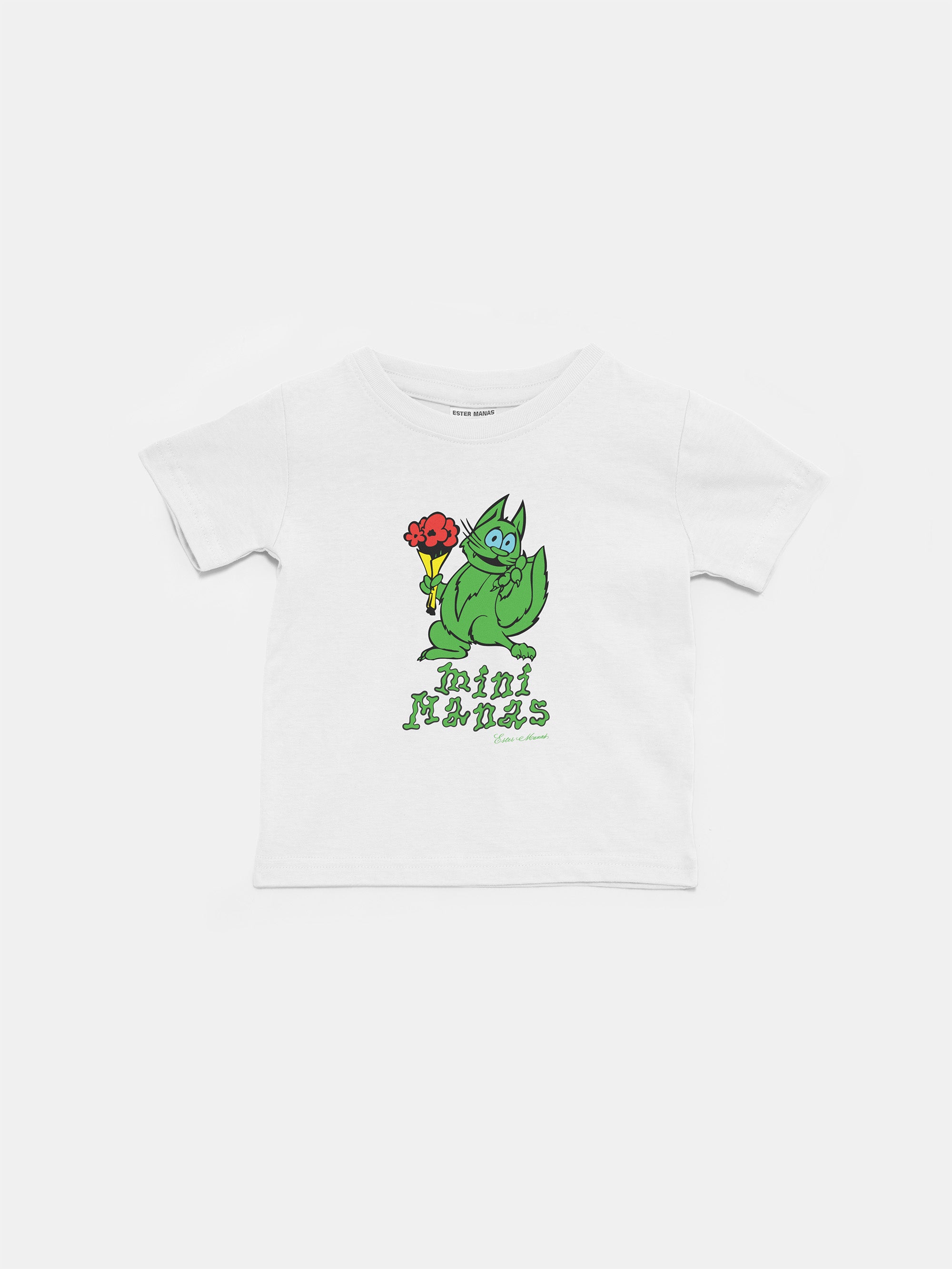 Ester Manas Mini Manas t-shirt bébé chat vert blanc