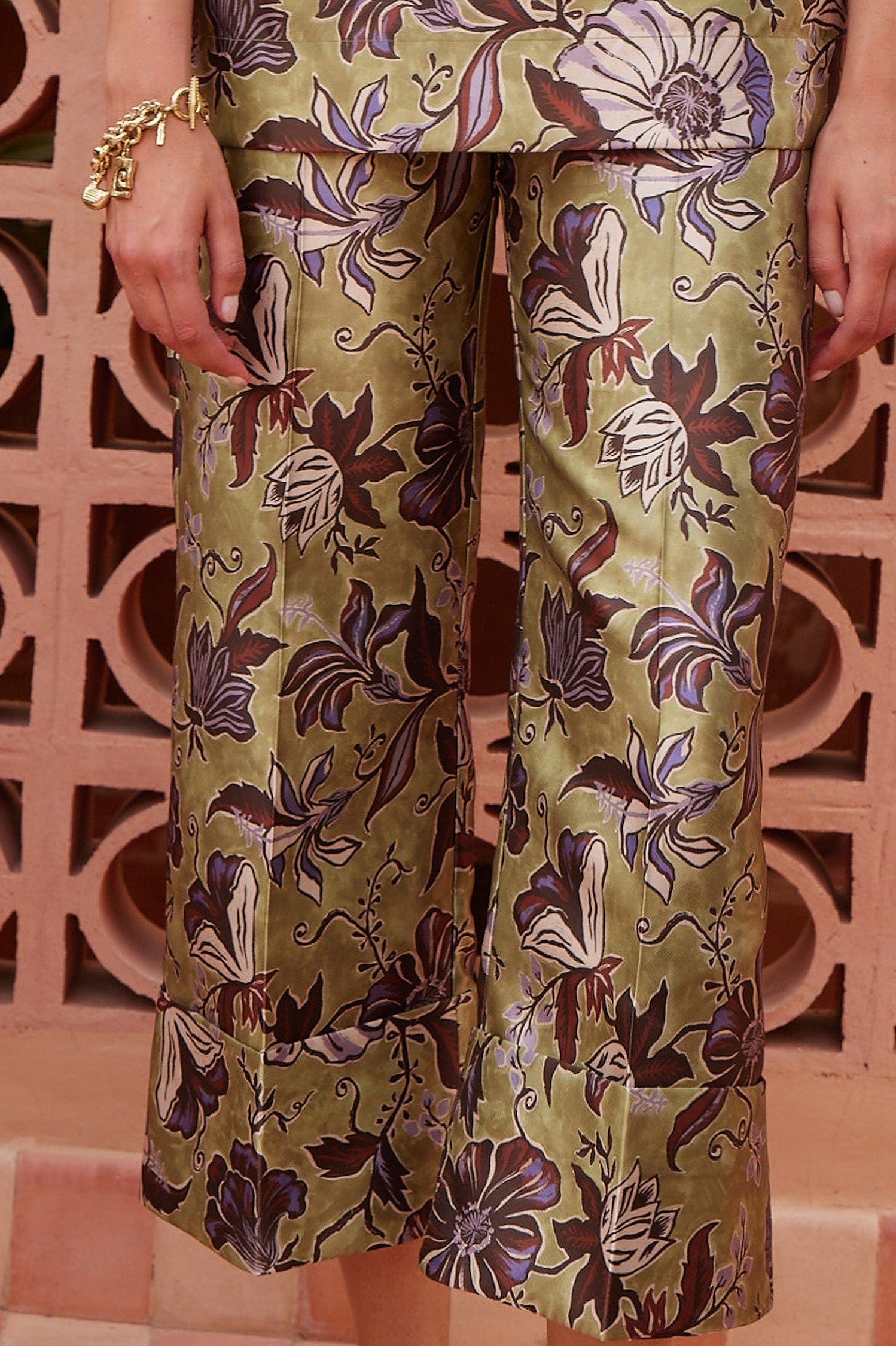 Alemais Citron pantalon tailleur satin polyester recyclé