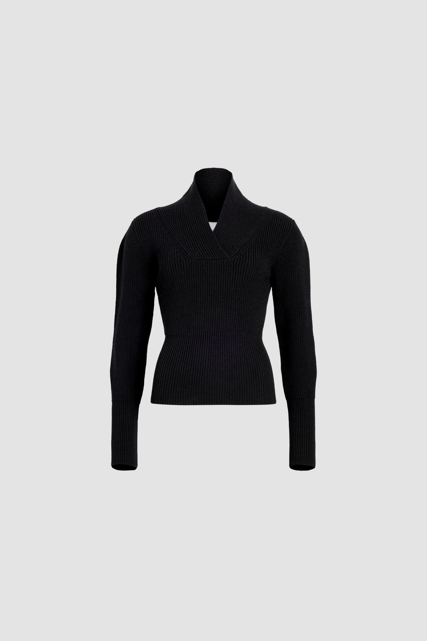 Patou H24KN208 pull col cache-coeur noir laine cachemire