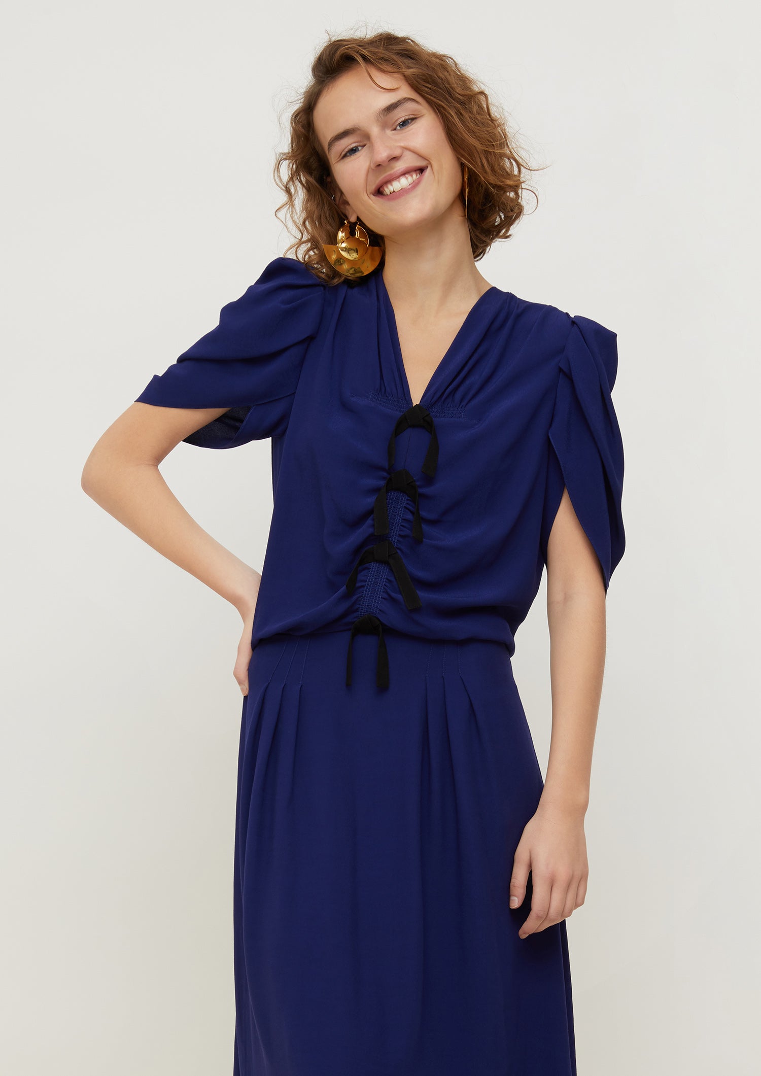 Patou P20DR0060035680B robe bleue Persian Blue viscose