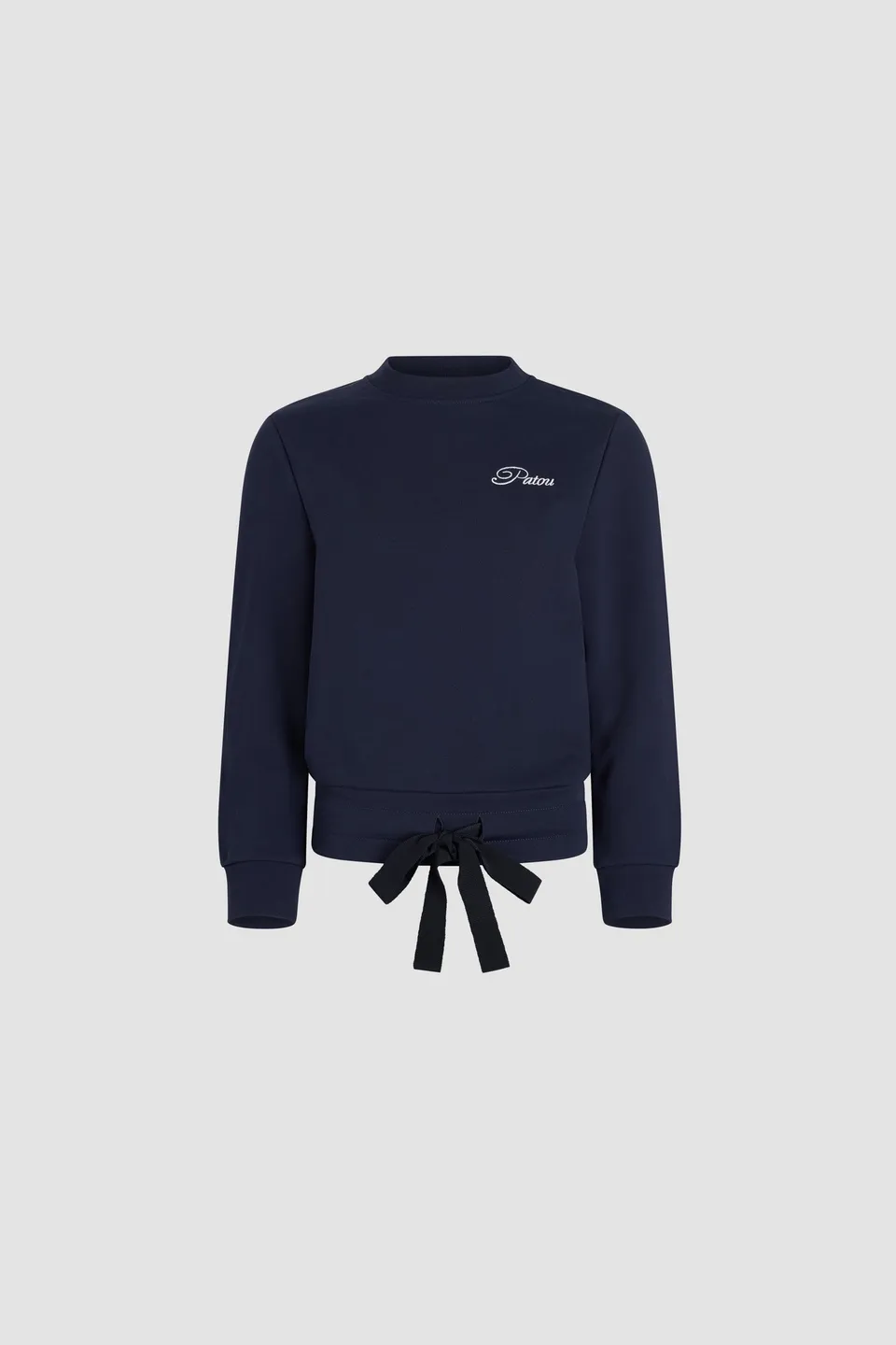 Patou P25JE158 sweatshirt coton bio logo brodé Navy Black