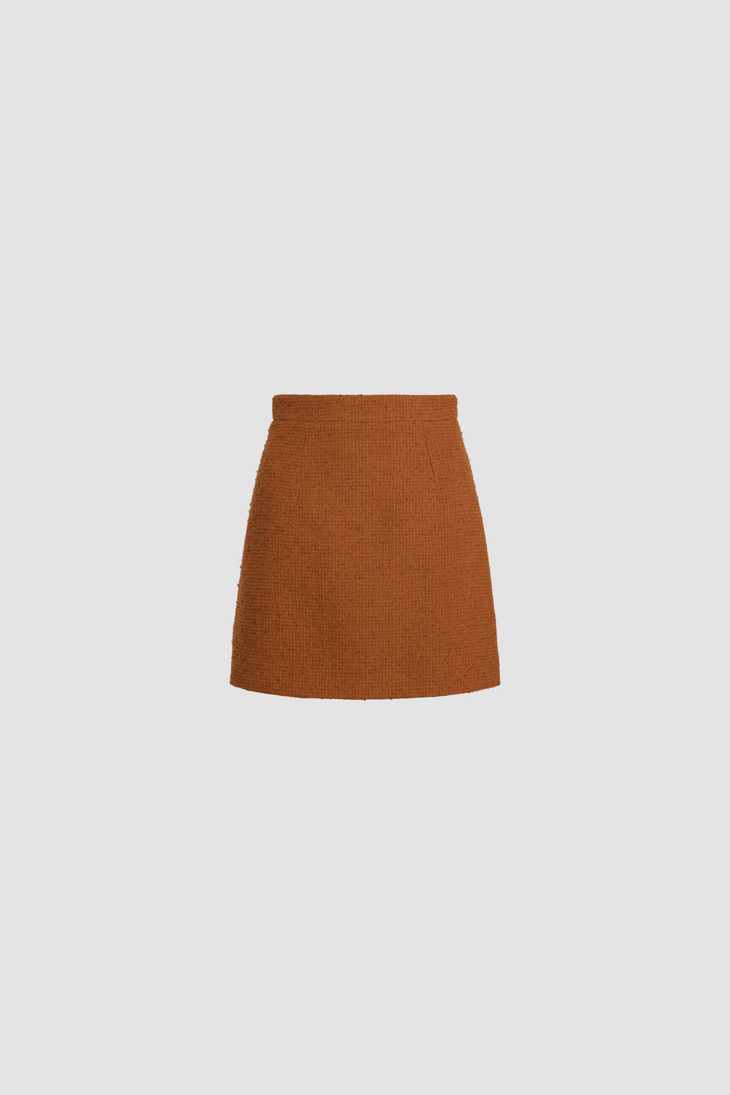 Patou SK072 mini jupe tweed marron laine durable