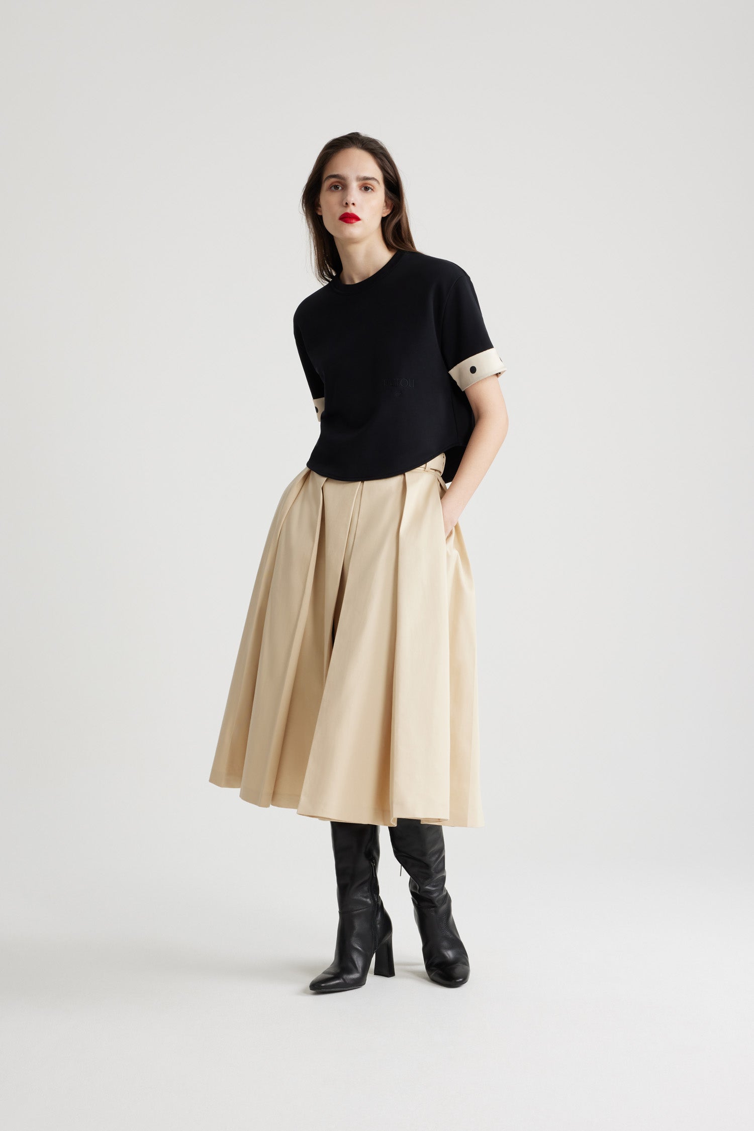 Patou H24SK0700074089W jupe midi coton blanc