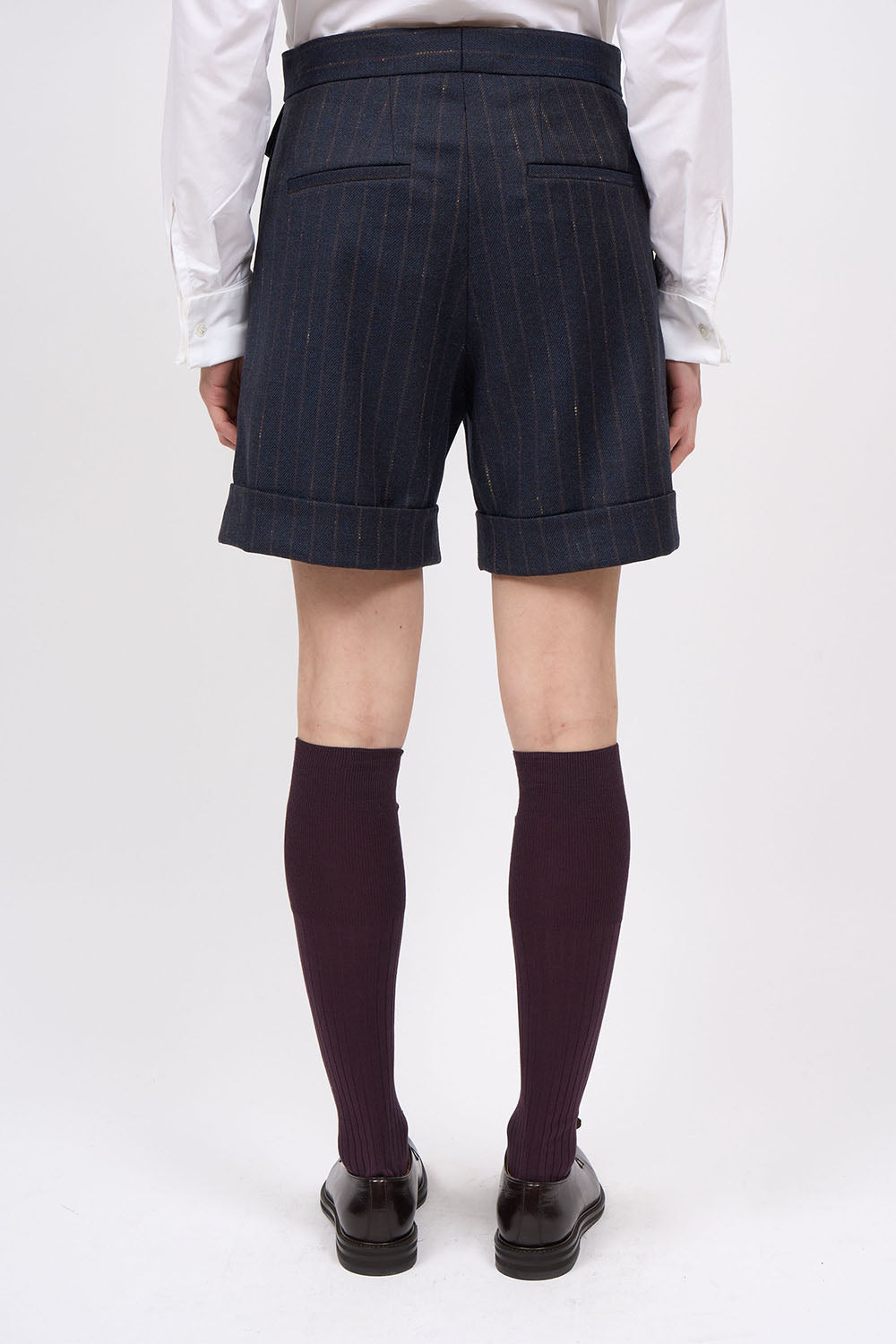 PAUL & JOE Tilda Short twill laine rayé Navy