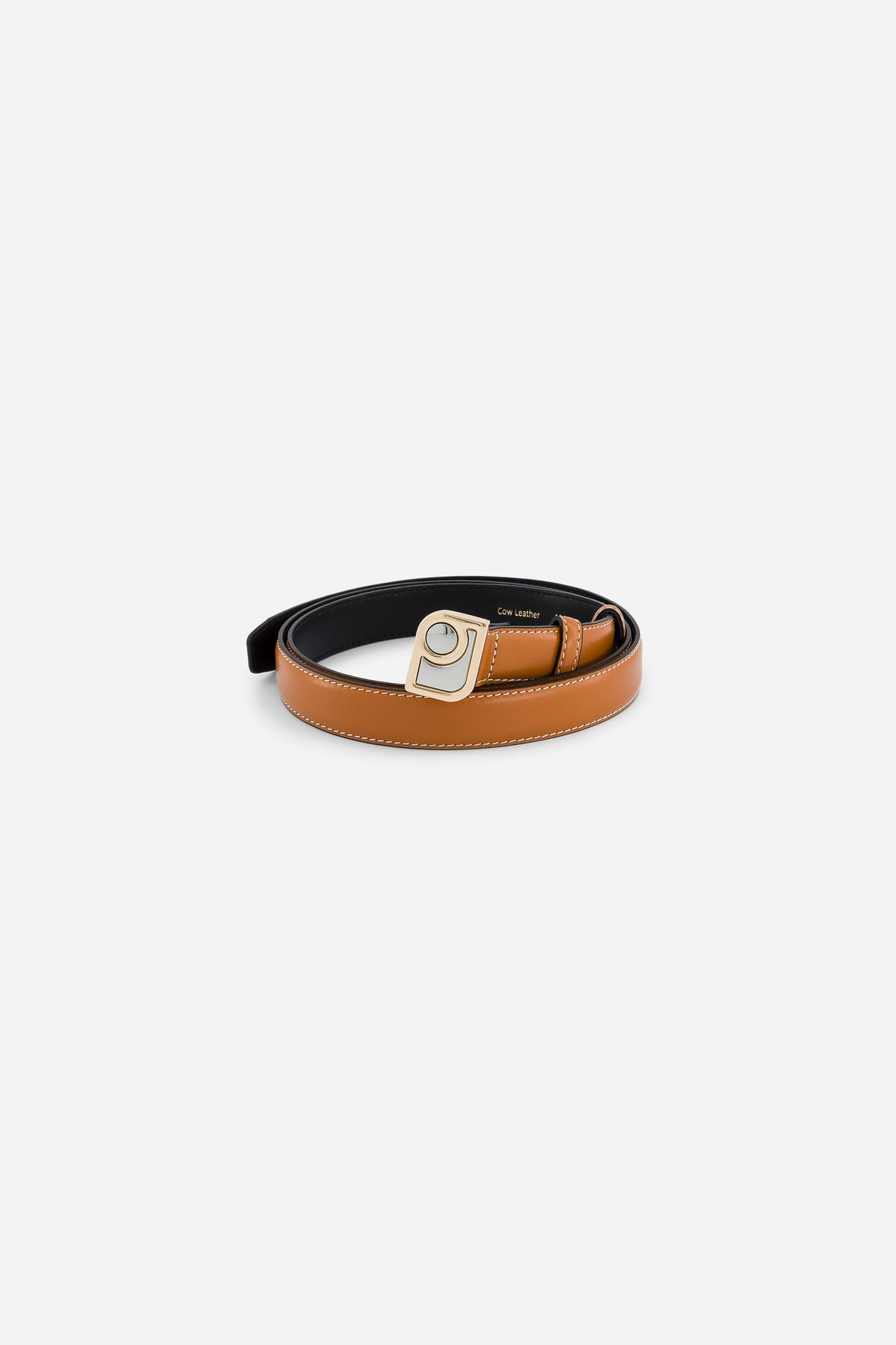 Paul & Joe ceinture cuir agneau boucle logo rosée