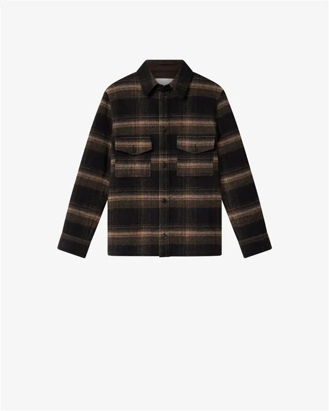 Isabel Marant Kervon VE0052 veste laine carreaux noir kaki