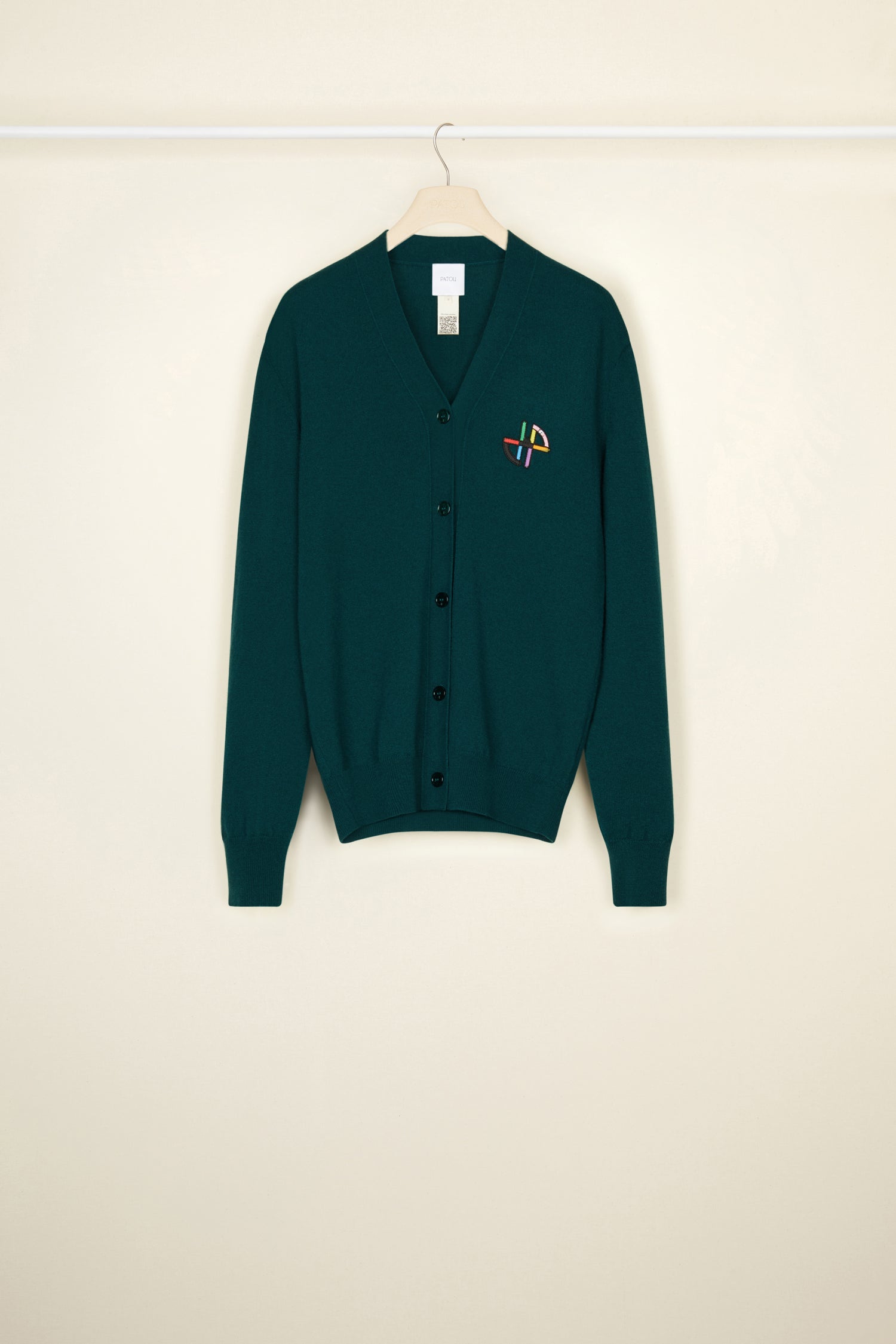 Patou Knitwear JP Barbapapa cardigan laine vert forêt