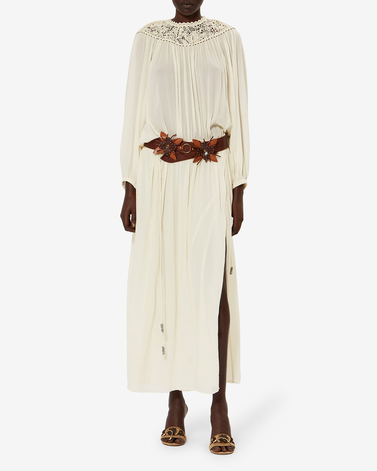 Isabel Marant Nydia robe écru soie longue
