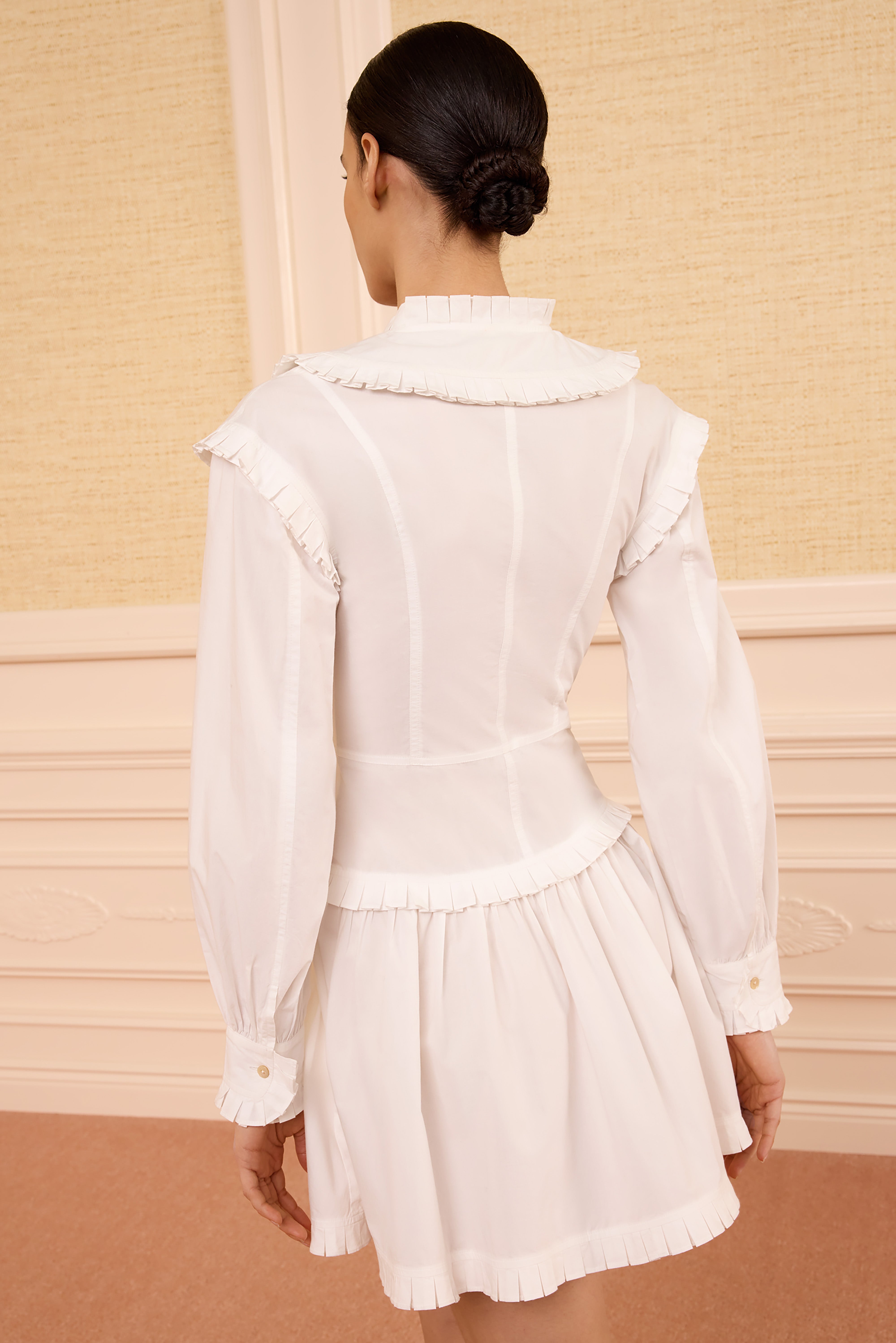 Ulla Johnson Beatrix robe mini coton blanc cowrie