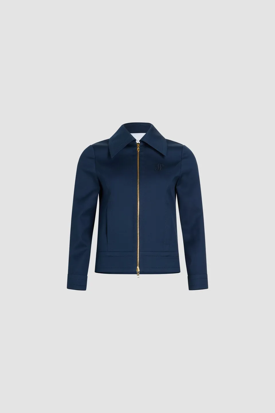 Patou Short zipped jacket veste coton bleu Navy Black 38