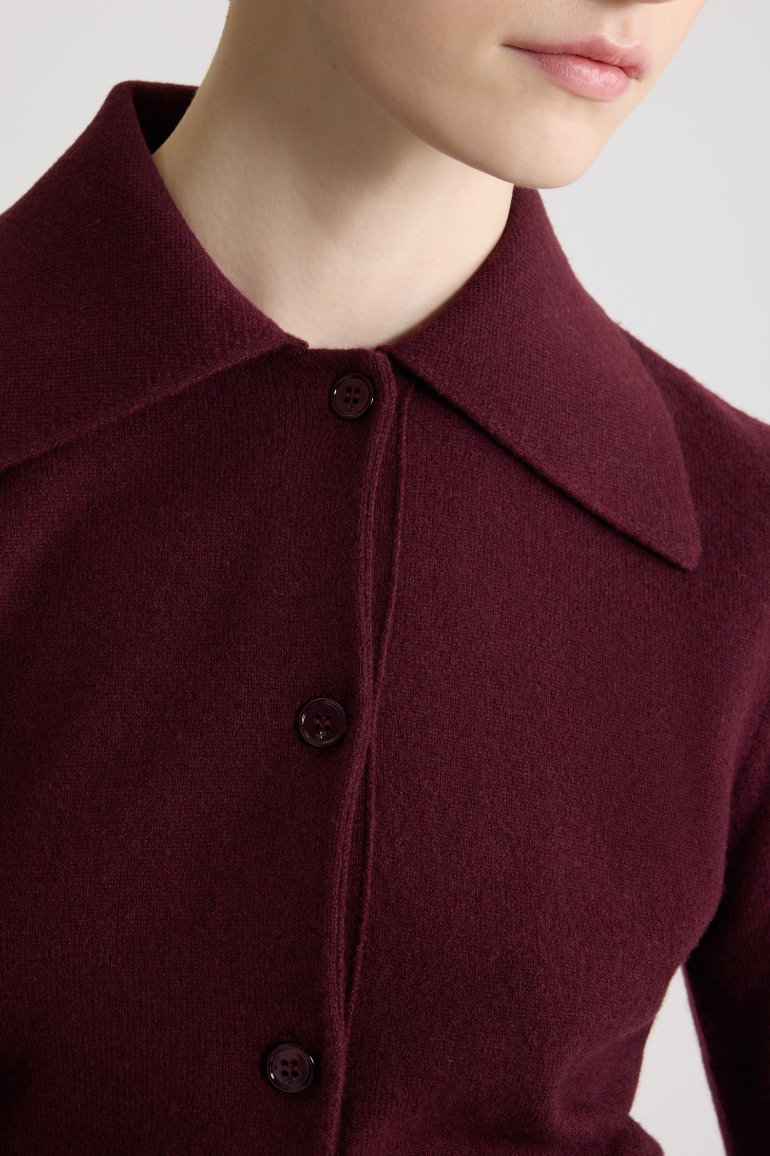 Patou KN3058041317R polo laine cachemire Vignola bordeaux