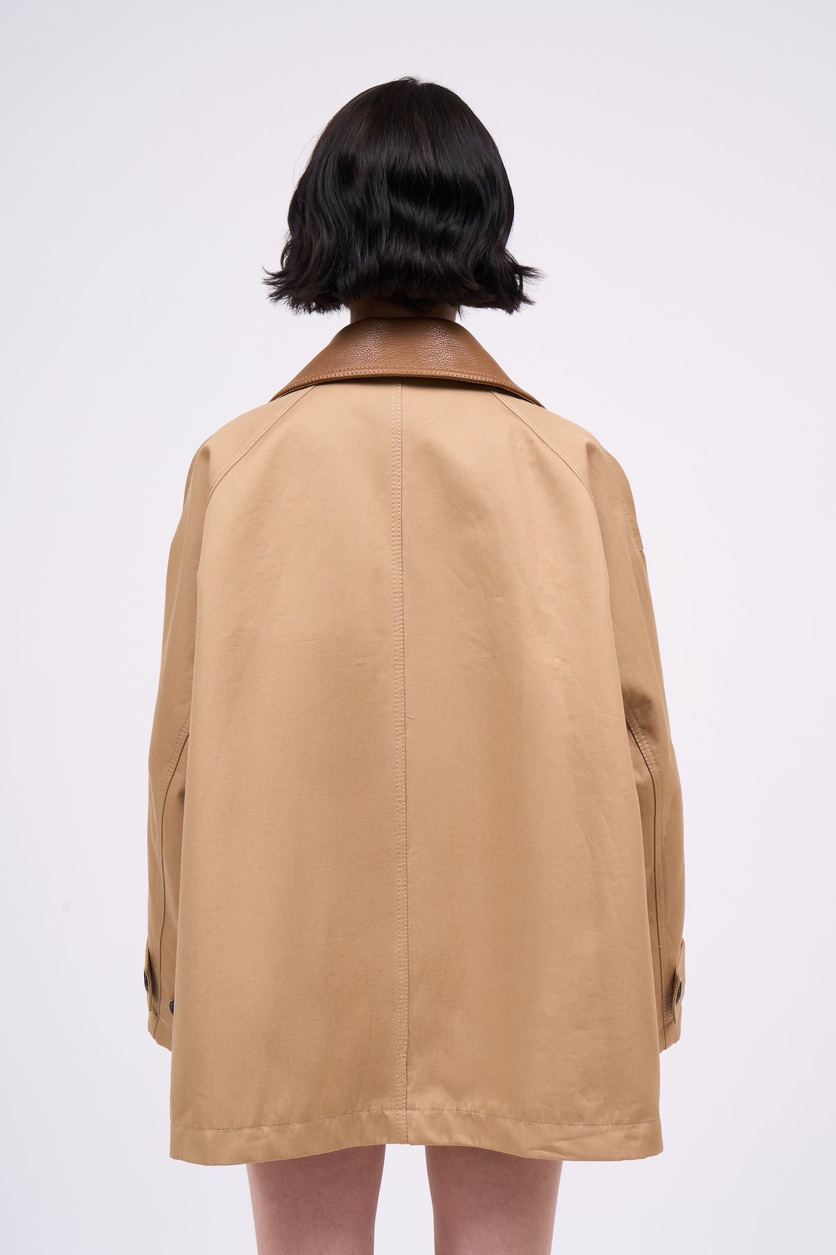 Paul & Joe Veste Duncan oversized coton panama cuir