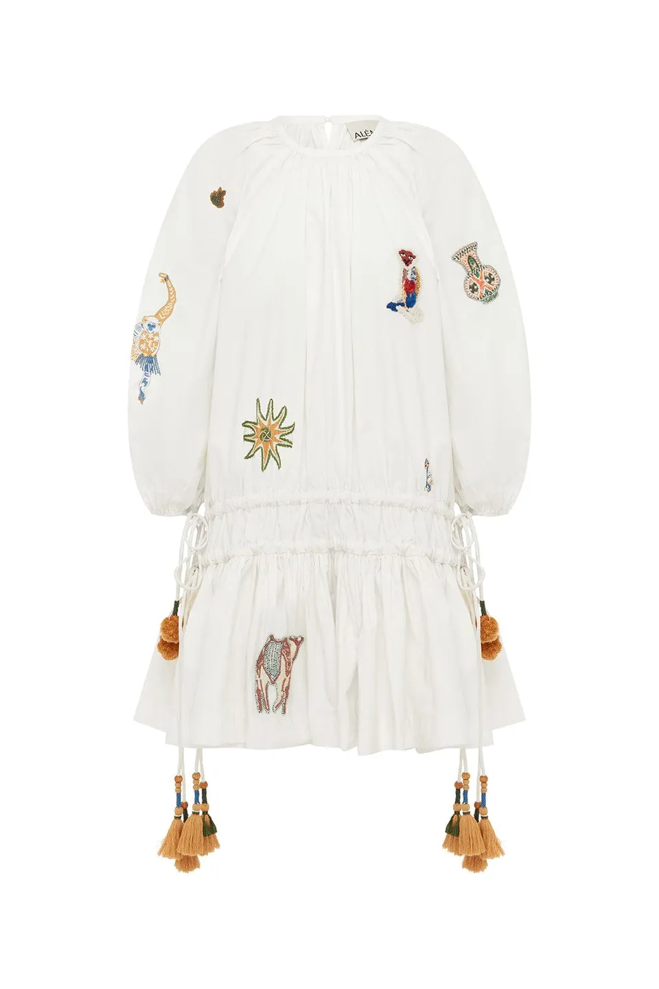 Alemaïs Carmine robe mini brodée coton