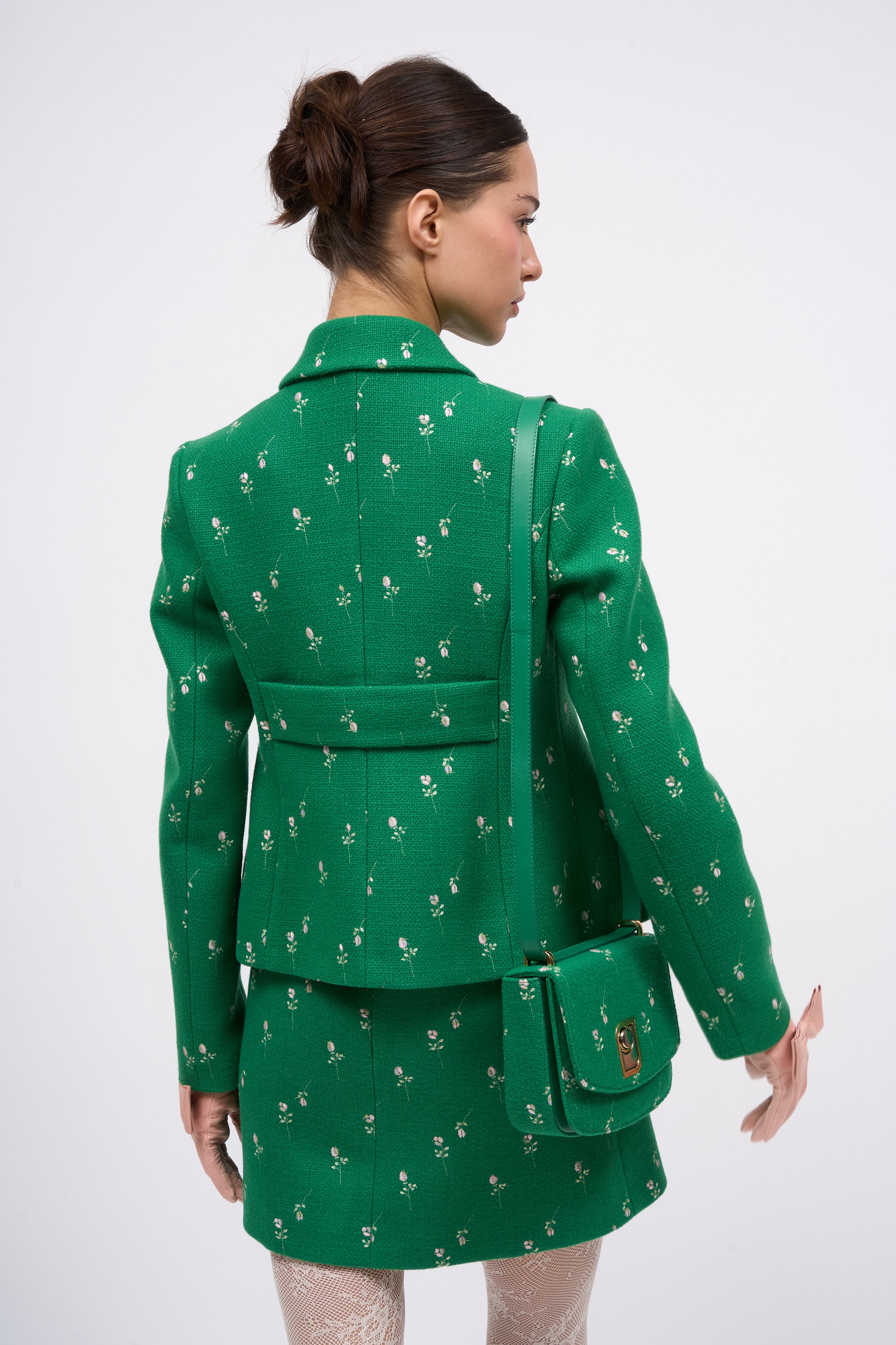 Paul & Joe Louane veste courte cintrée brodée vert