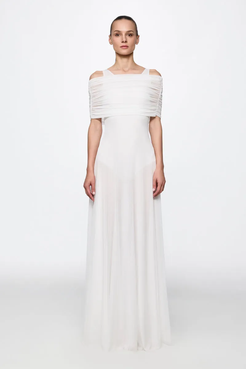 ATU Body Couture robe maxi blanche mesh boléro