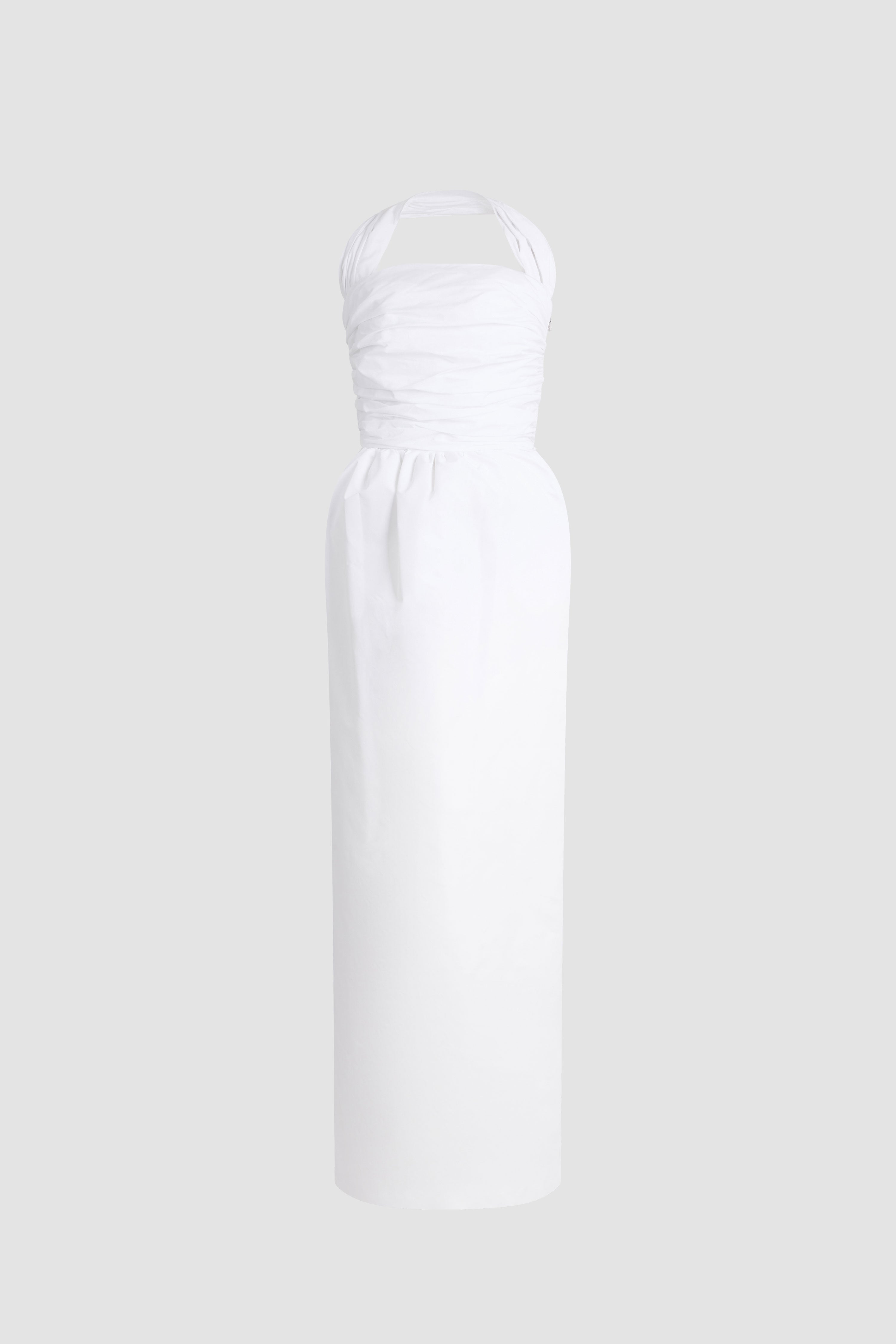 Patou robe bustier longue DR219 faille recyclée blanche