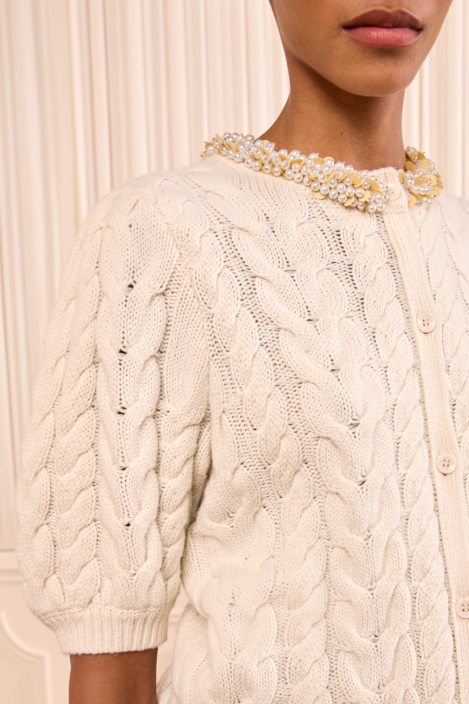 Ulla Johnson Olivia gilet Pearl laine cachemire perles