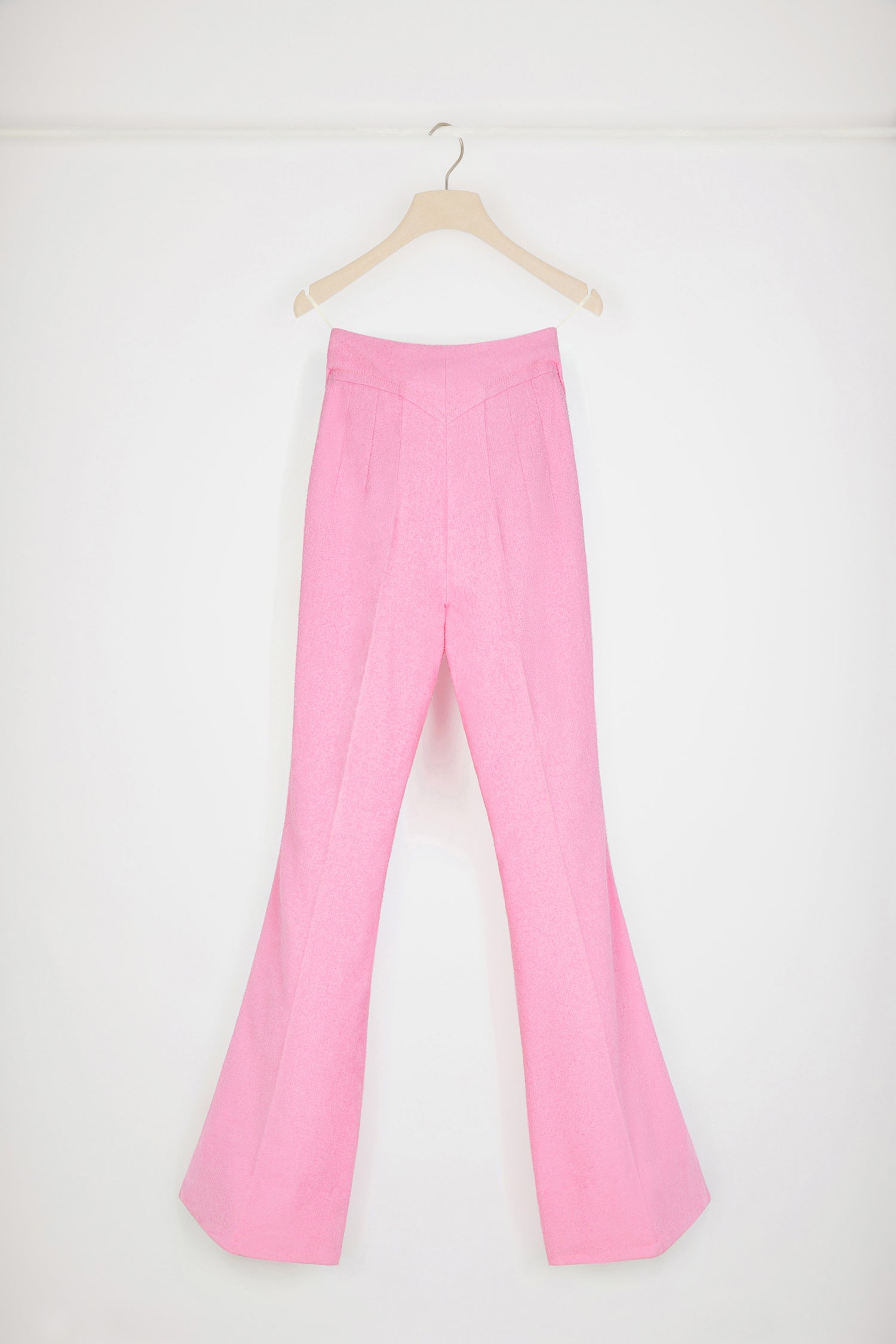 Patou Pantalon flare TR027 tweed coton rose