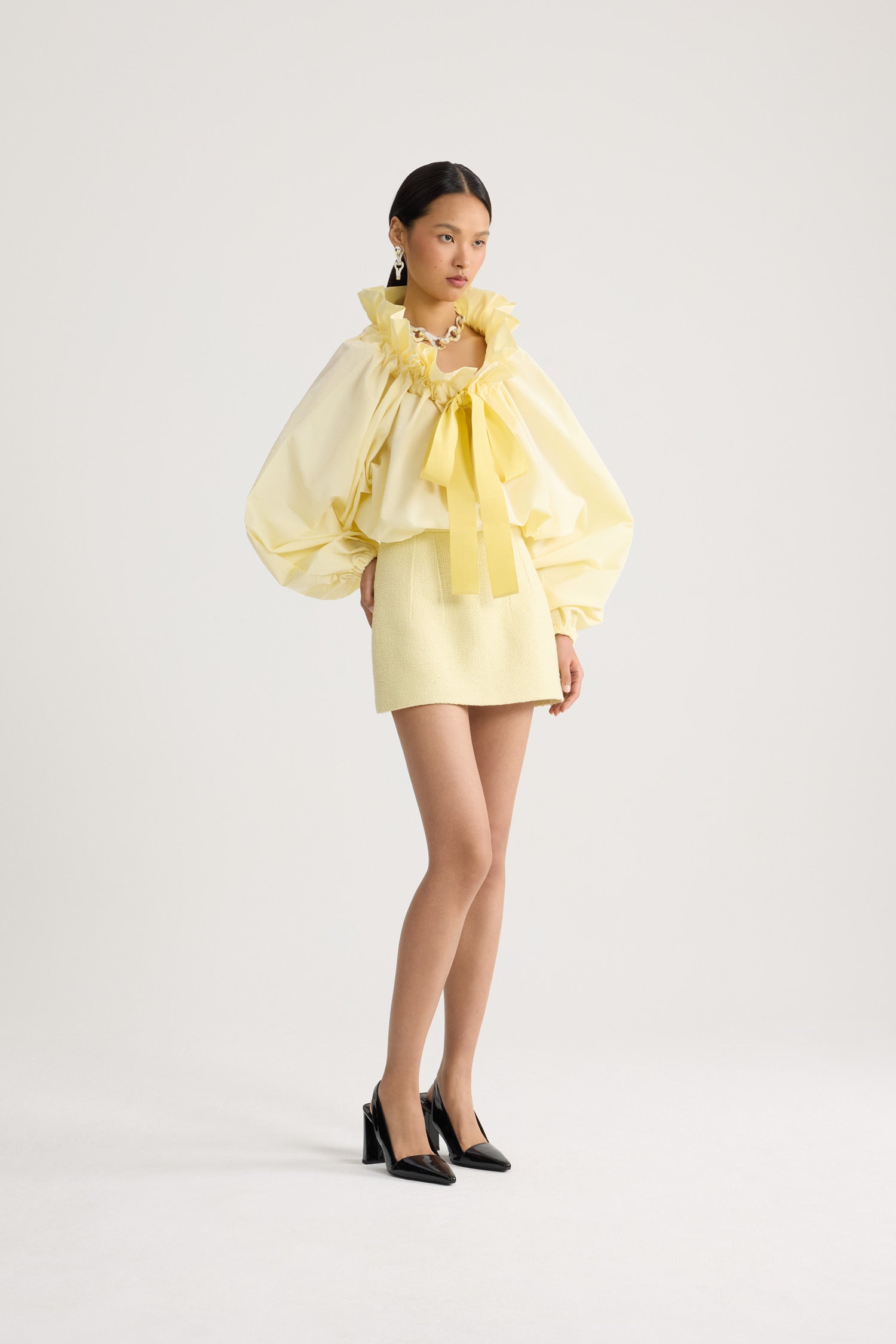Patou SK104 mini-jupe coton bio jaune Limelight