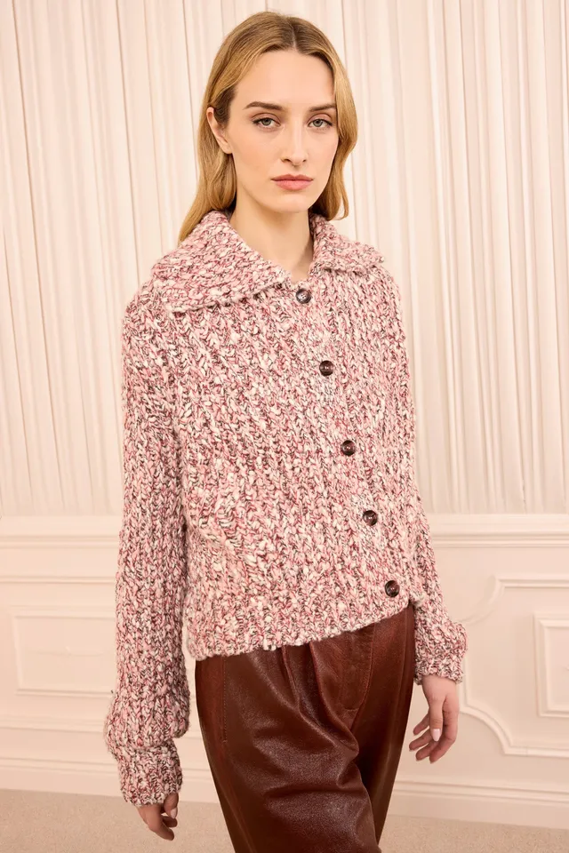 Ulla Johnson Knits Louise Knit Cardigan Amerena rose laine
