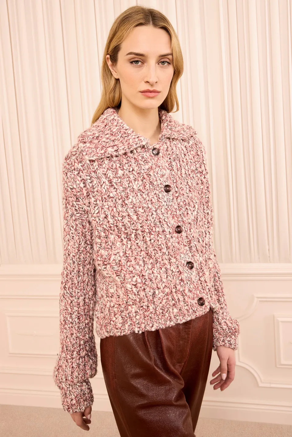 Ulla Johnson Knits Louise Knit Cardigan Amerena rose laine