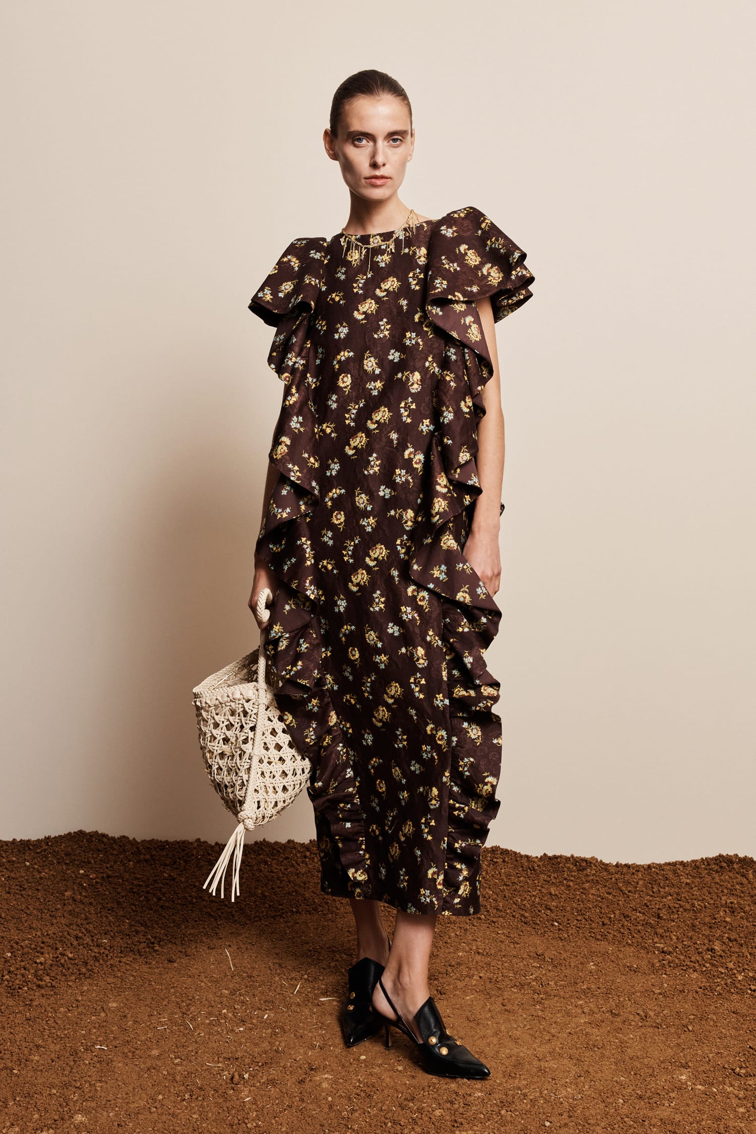 Alemaïs Lilah Midi Dress Exclusive robe midi lin volants