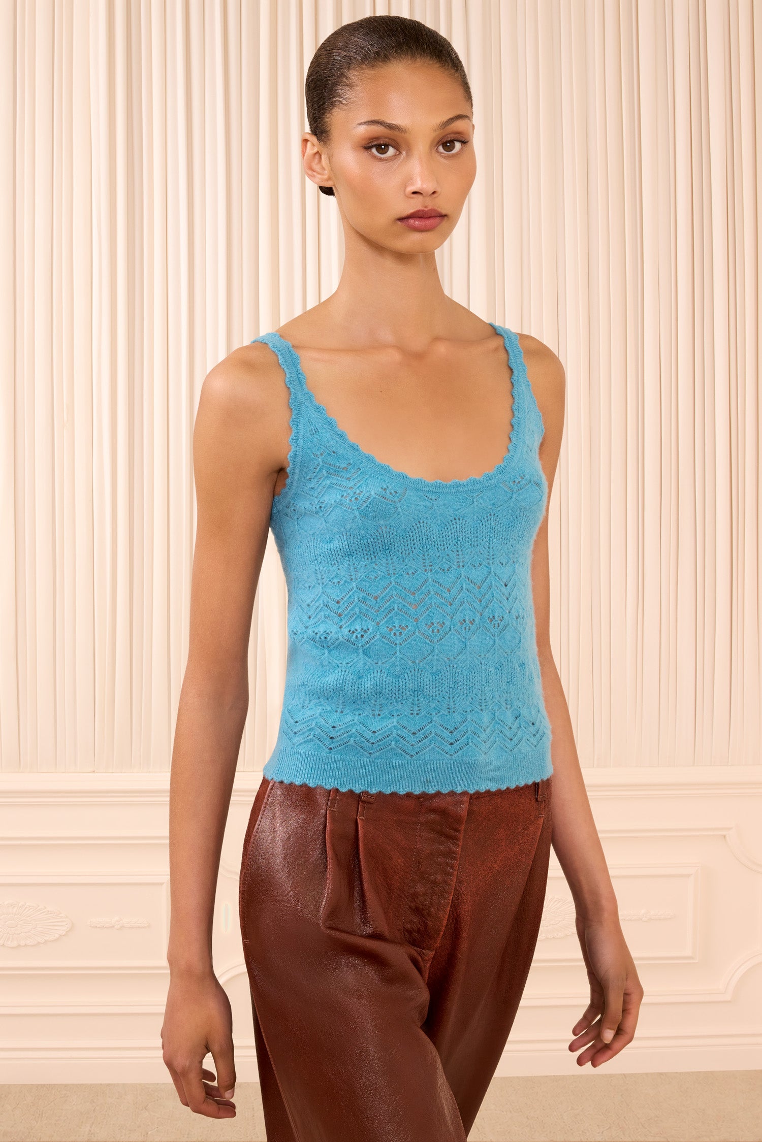 Ulla Johnson Brielle Cashmere Tank top Cerulean