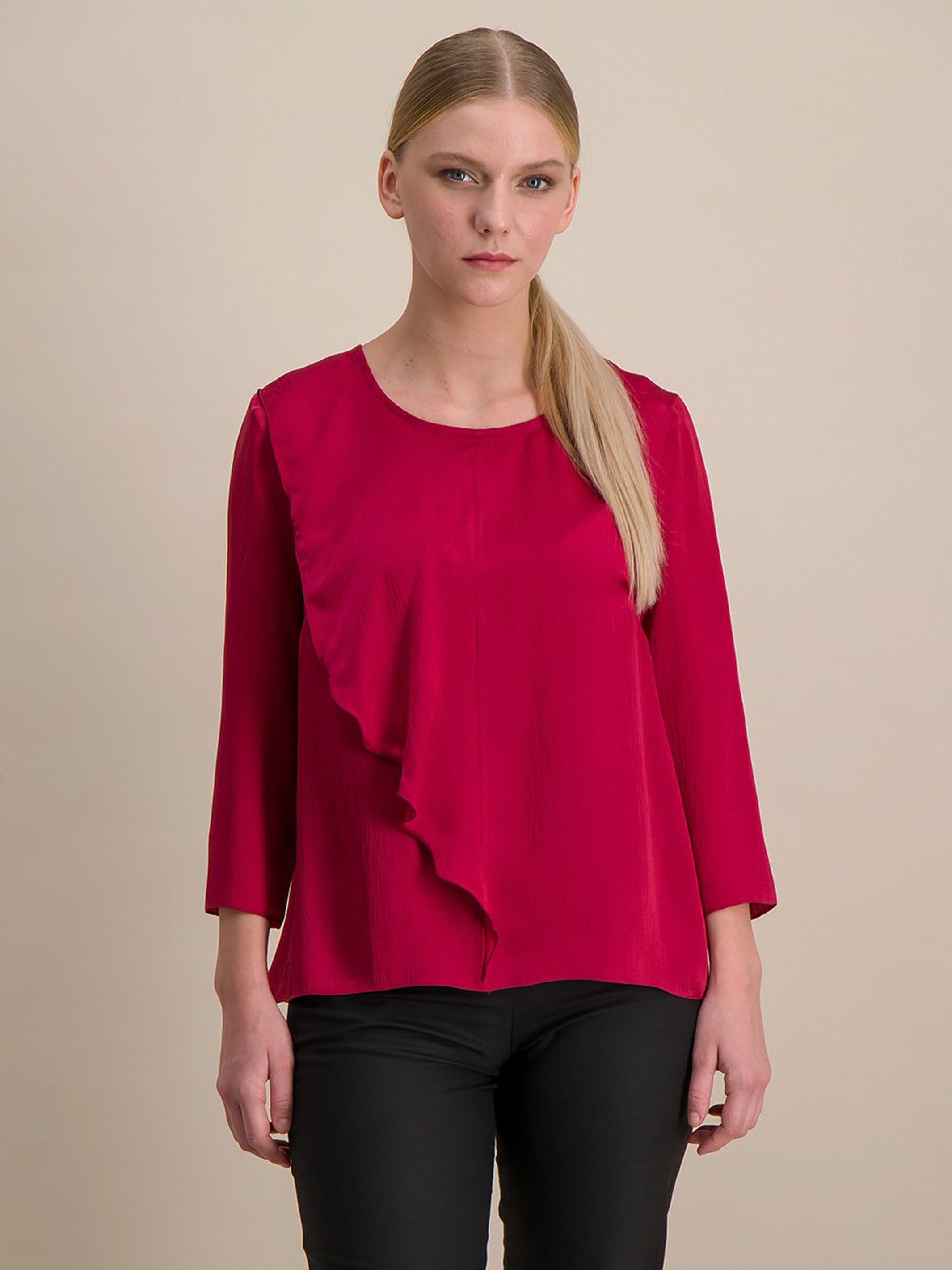 Anahide Saint André Evanescent chemisier soie rose droit