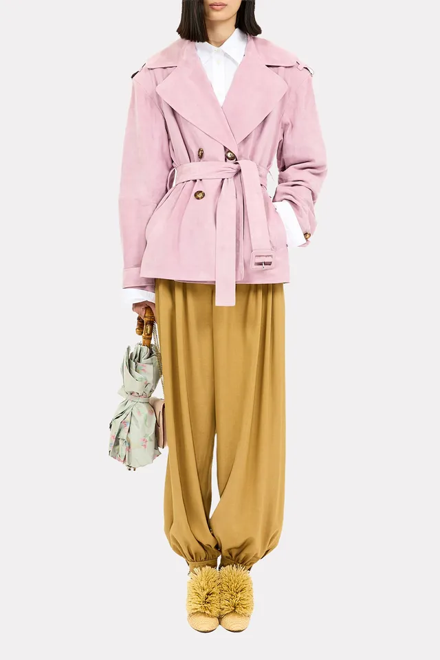Ulla Johnson Corinne Belted Jacket veste cuir wisteria