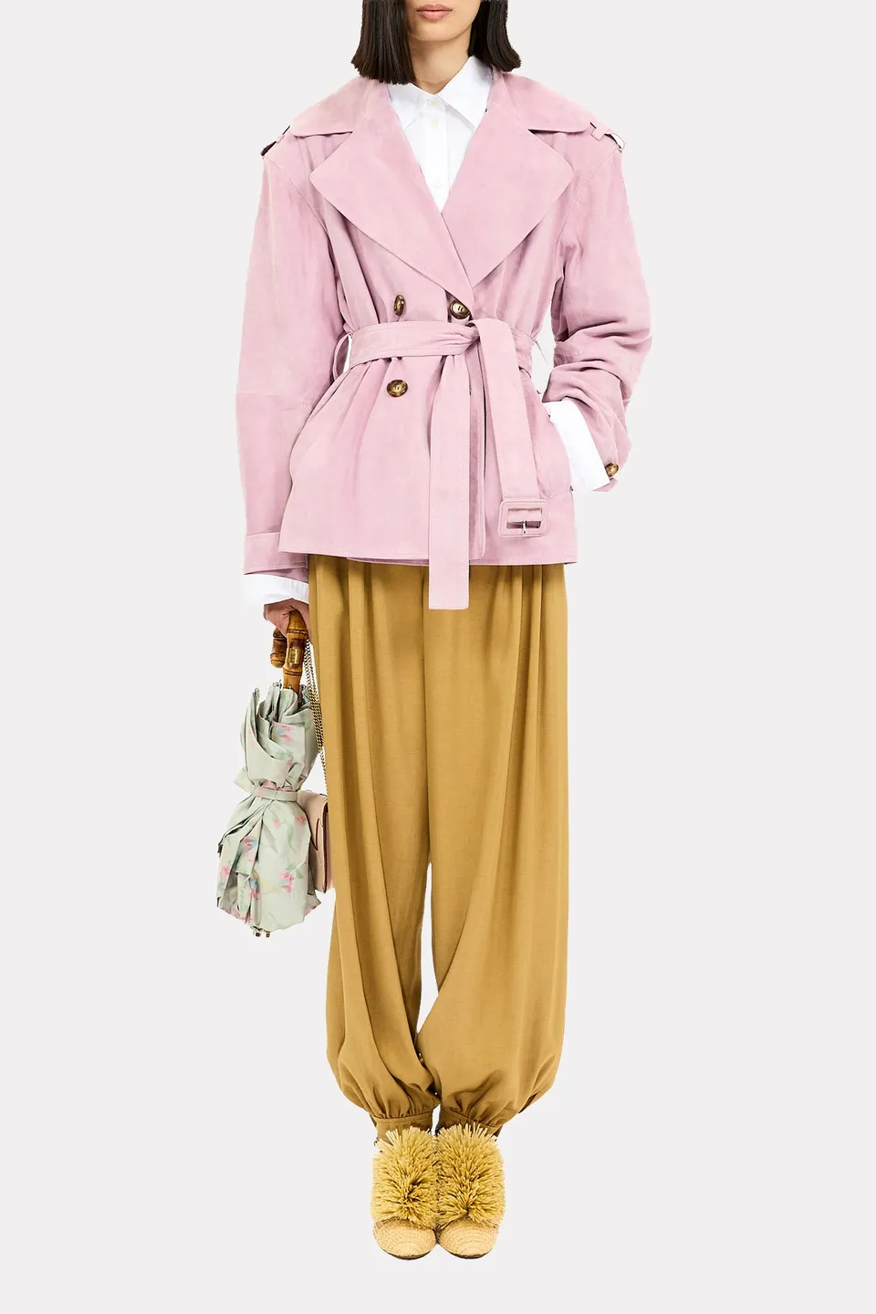Ulla Johnson Corinne Belted Jacket veste cuir wisteria