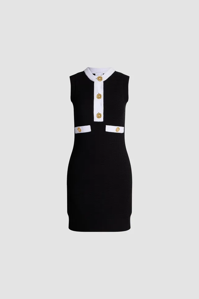 Patou KN340 robe sans manches coton noir