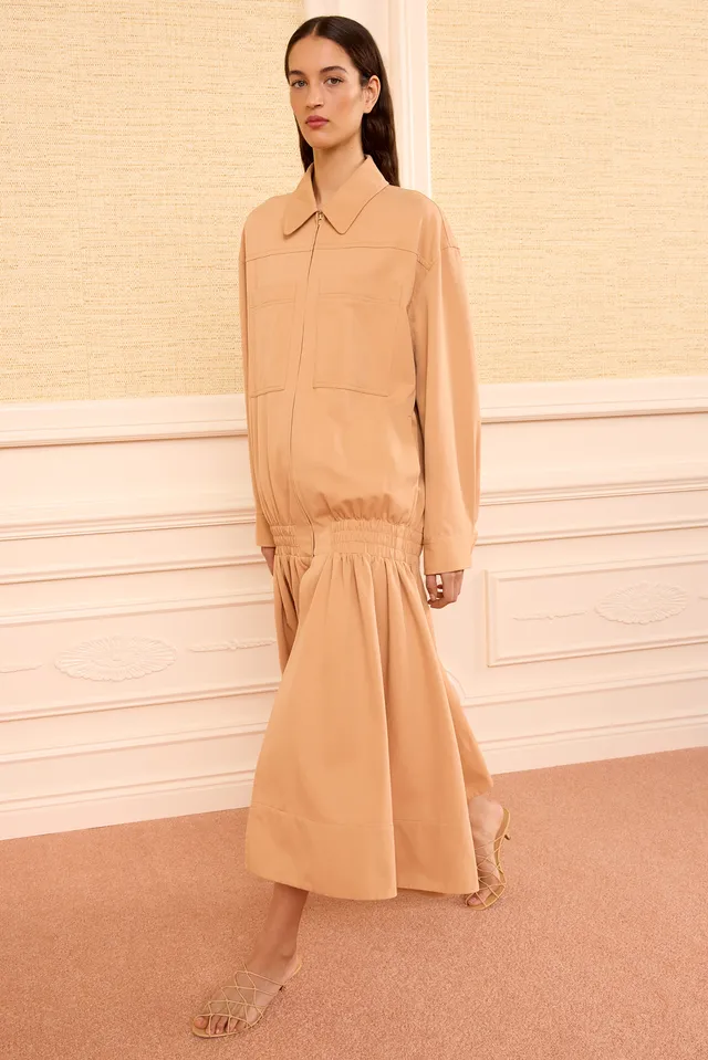Ulla Johnson Aubrey manteau twill coton Fawn