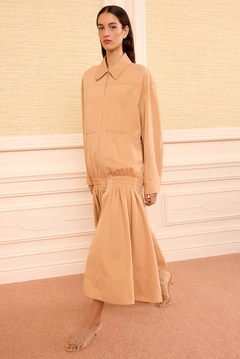Ulla Johnson Aubrey manteau twill coton Fawn